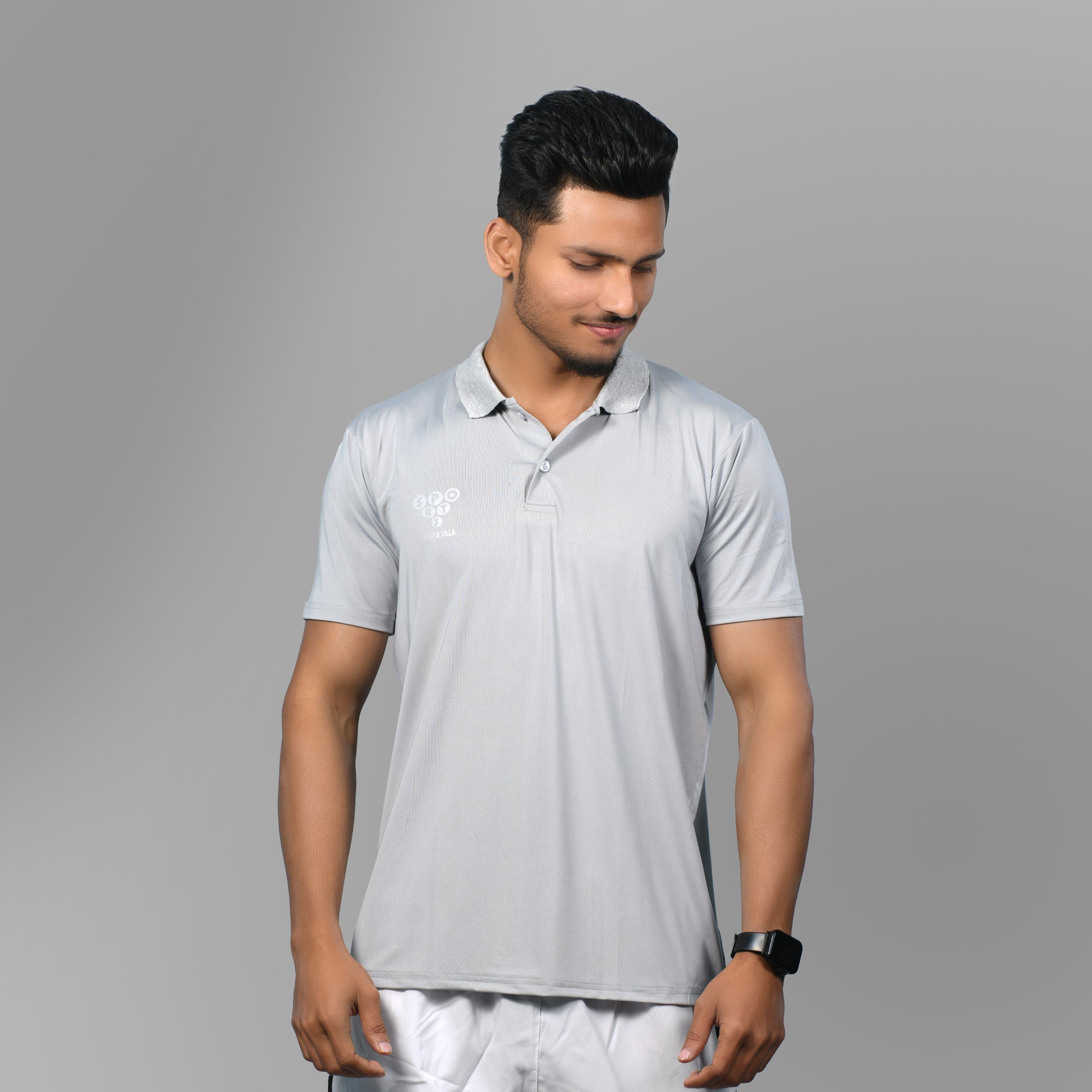 360 Collared Jersey (Light Grey) - SPORTS VILLA