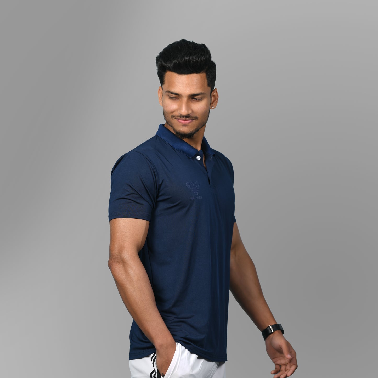 360 Collared Jersey (Navy Blue) - SPORTS VILLA