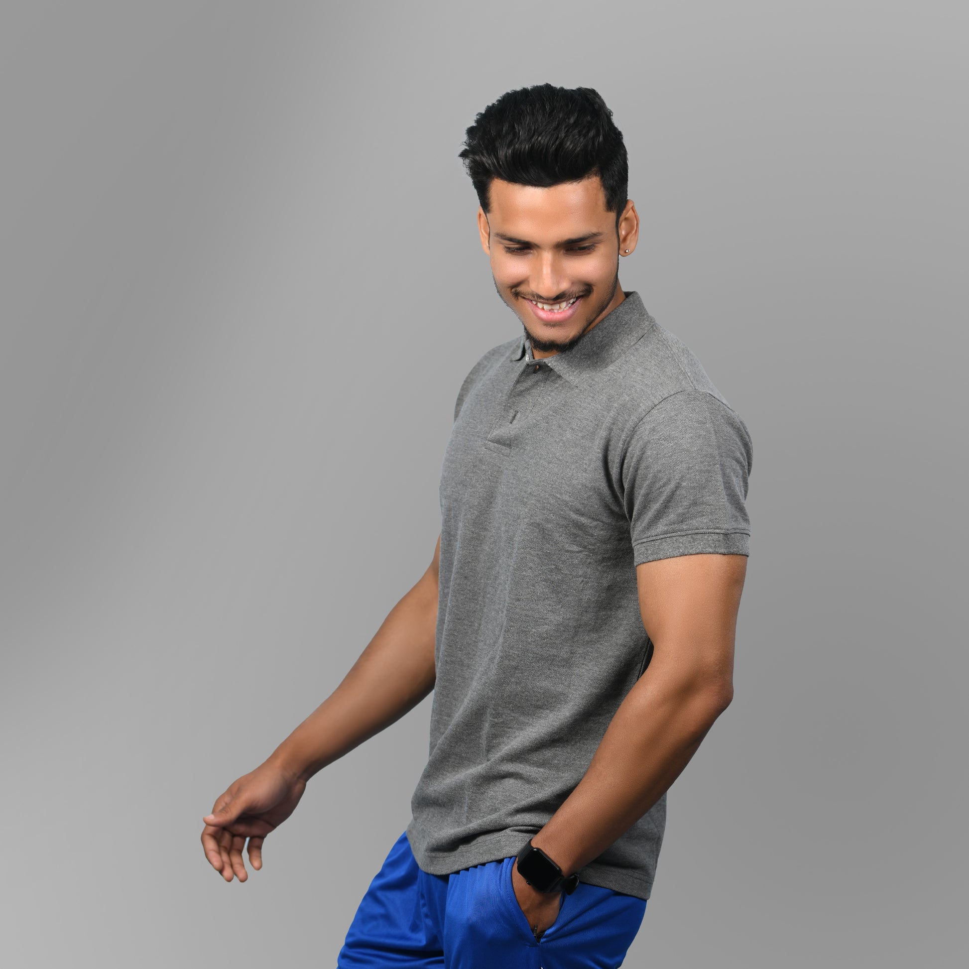 Cotton Tshirt (Dark Grey) - SPORTS VILLA