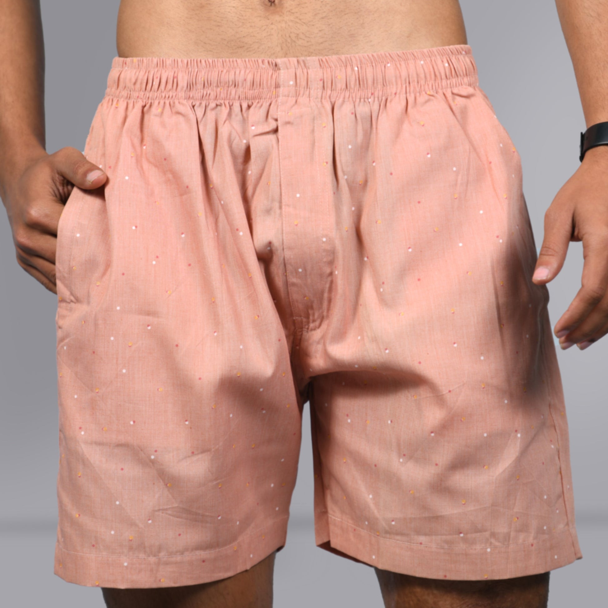 Cotton Shorts - Peach - SPORTS VILLA