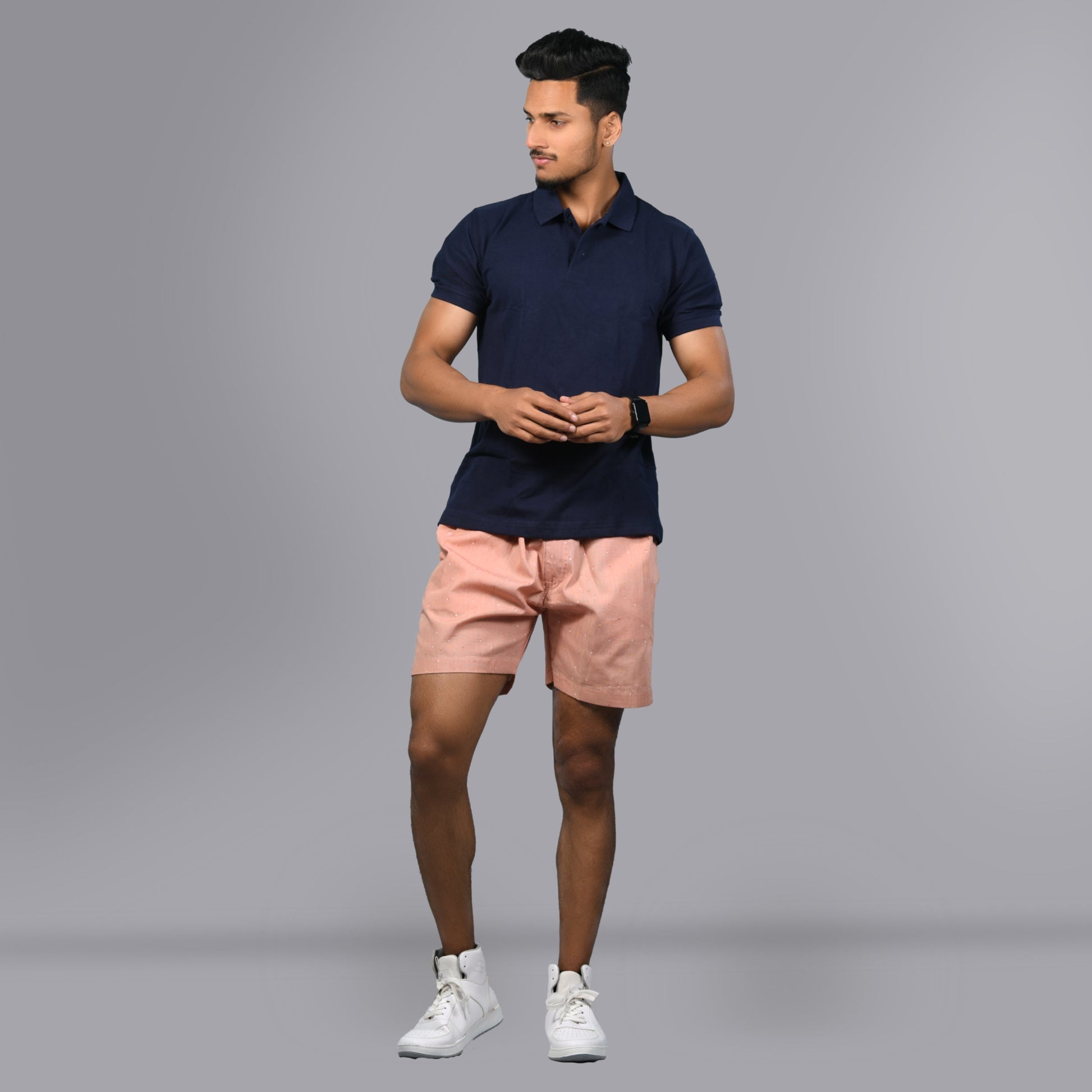 Cotton Shorts - Peach - SPORTS VILLA