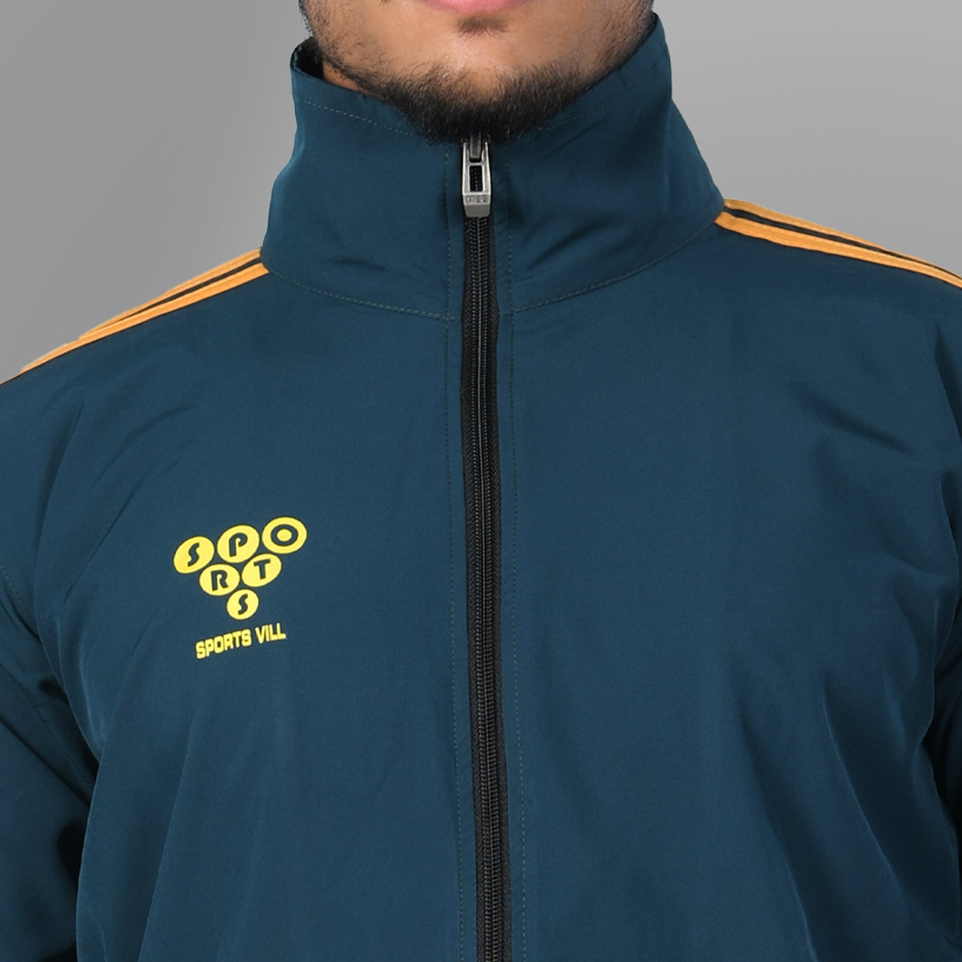 Windcheater Jacket for Men - Striped Midnight Green - SPORTS VILLA