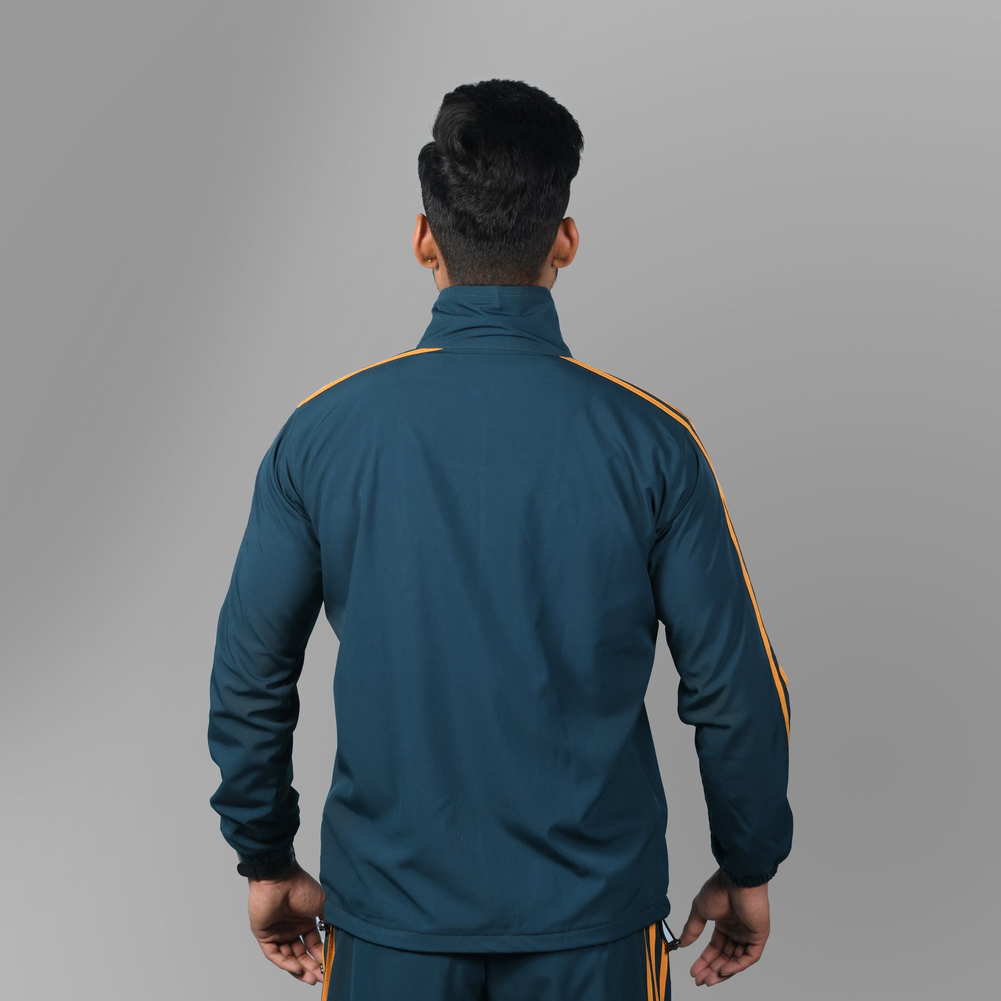 Windcheater Jacket for Men - Striped Midnight Green - SPORTS VILLA