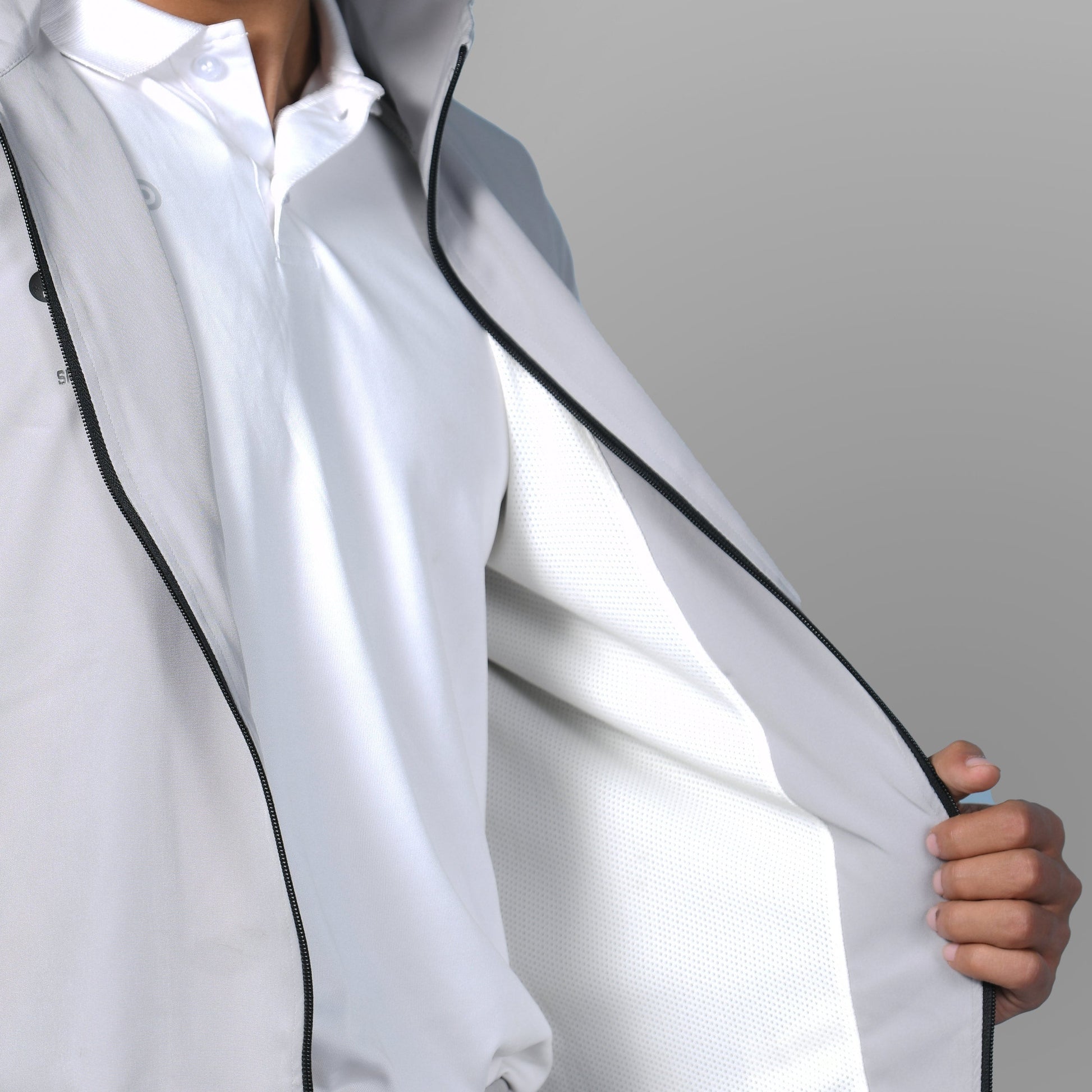Windcheater Jacket for Men - Light Grey - SPORTS VILLA