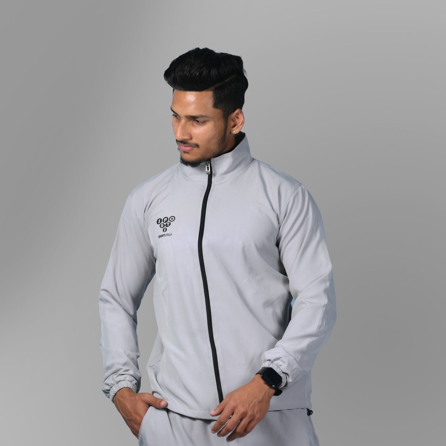 Windcheater Jacket for Men - Light Grey - SPORTS VILLA