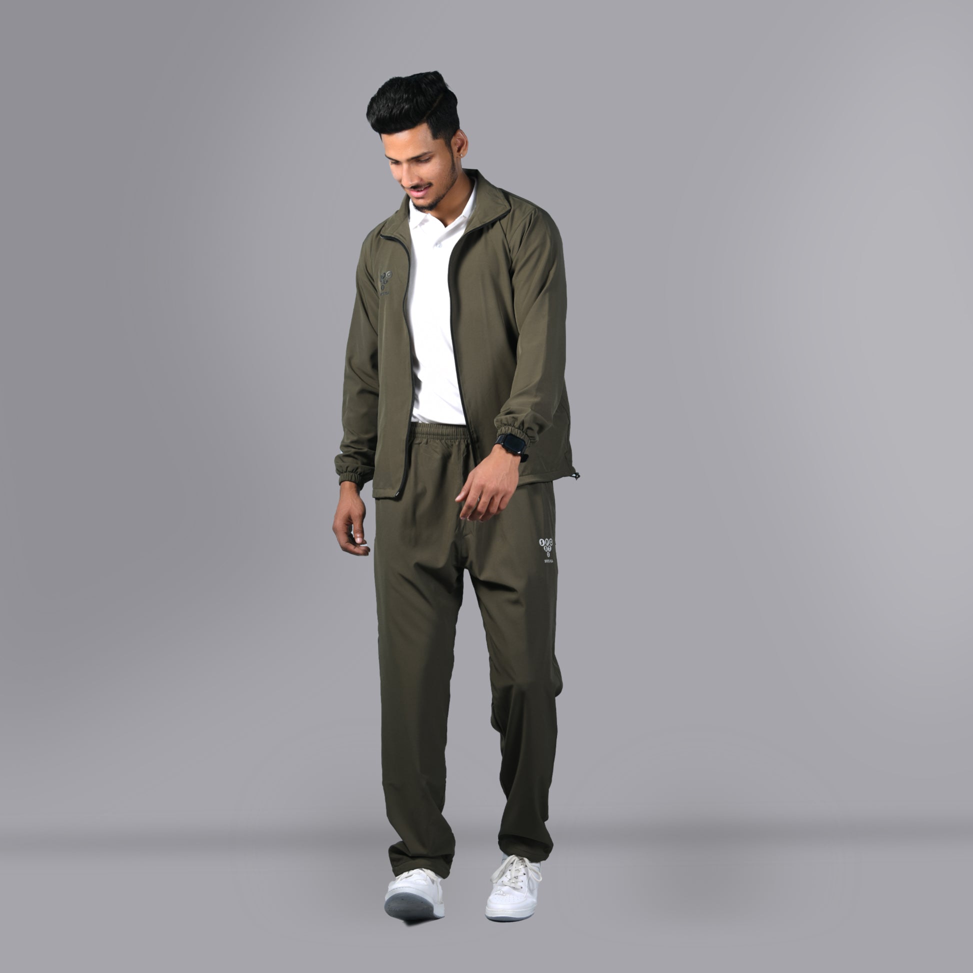 Mesh Windcheater Tracksuit (Army Green) - SPORTS VILLA