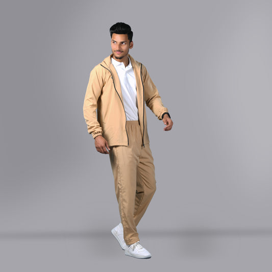 Mesh Windcheater Tracksuit (Camel) - SPORTS VILLA