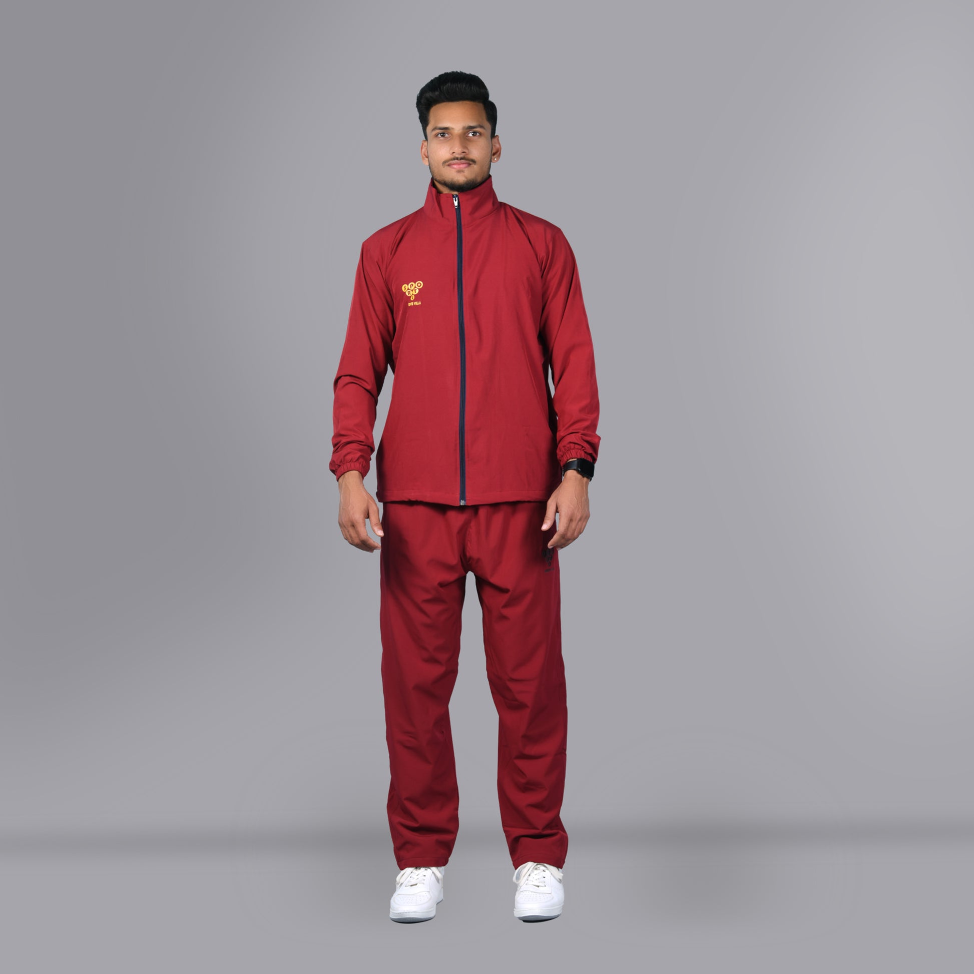 Mesh Windcheater Tracksuit (Maroon) - SPORTS VILLA