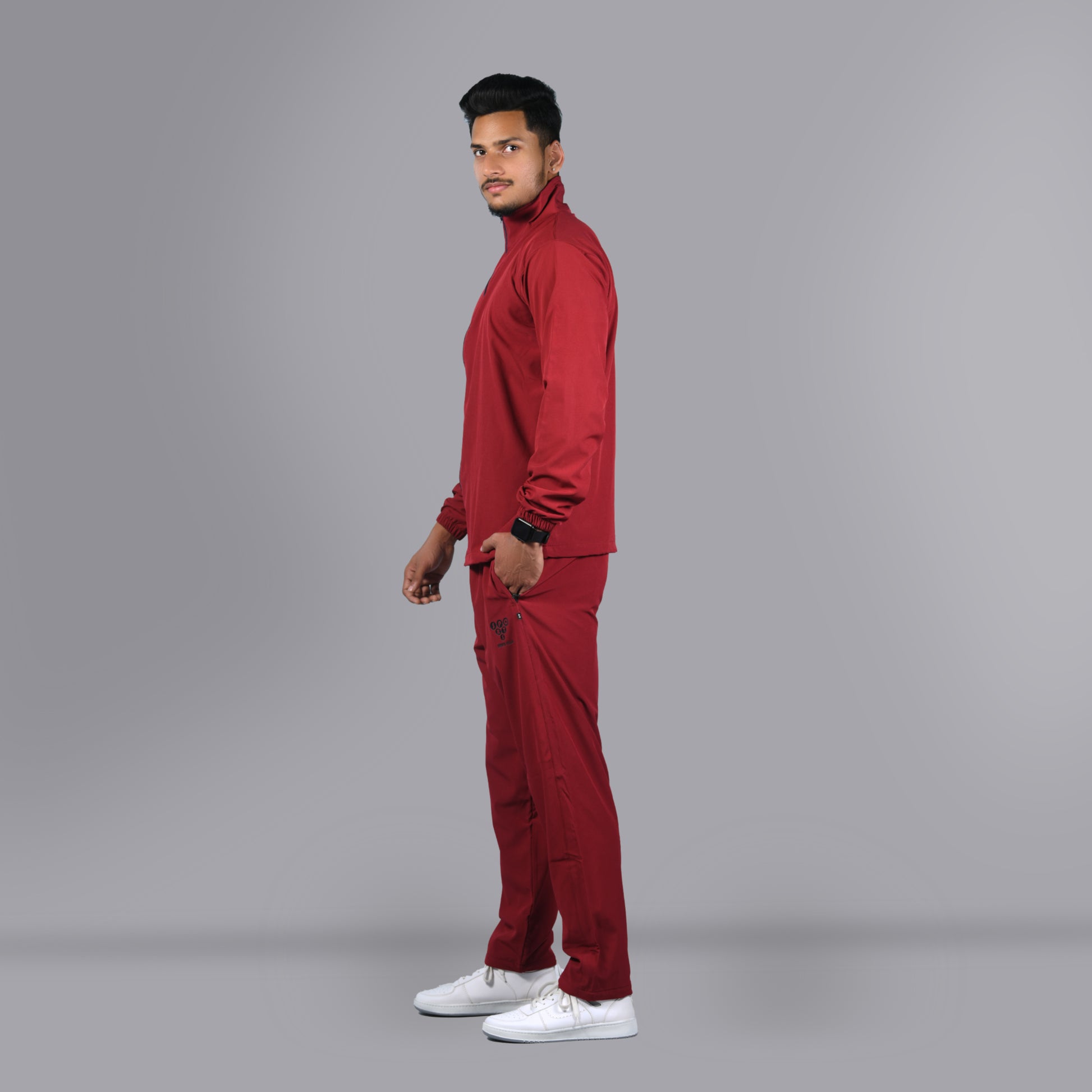 Mesh Windcheater Tracksuit (Maroon) - SPORTS VILLA