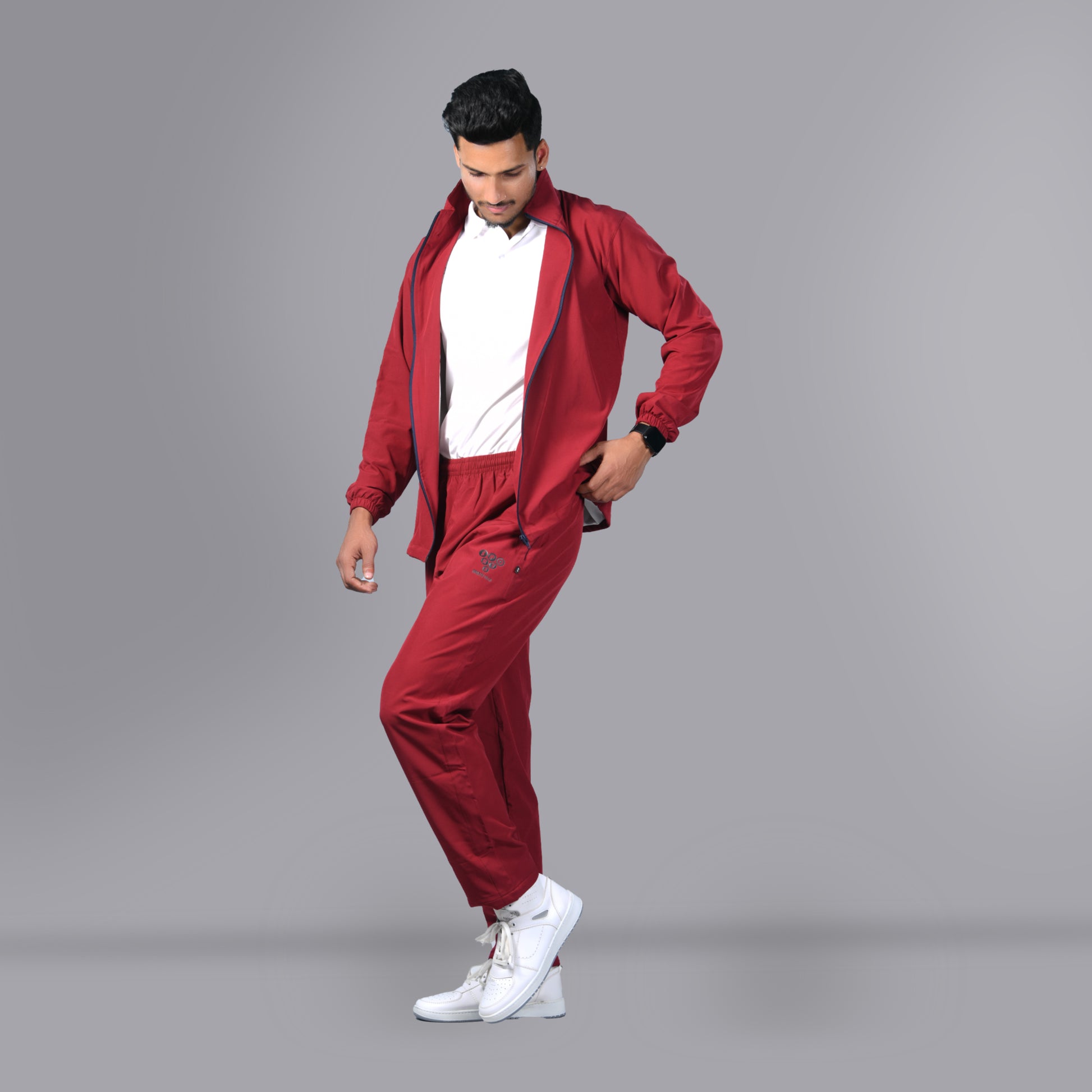 Mesh Windcheater Tracksuit (Maroon) - SPORTS VILLA