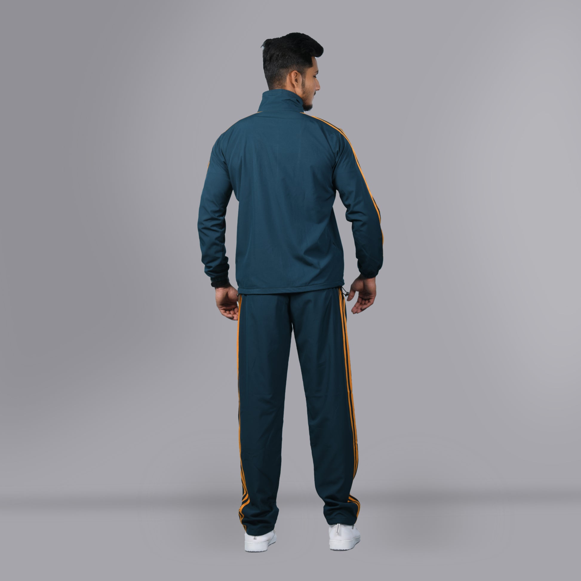 Mesh Windcheater Tracksuit (Striped Midnight Green) - SPORTS VILLA