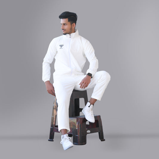 Mesh Windcheater Tracksuit (Off White) - SPORTS VILLA