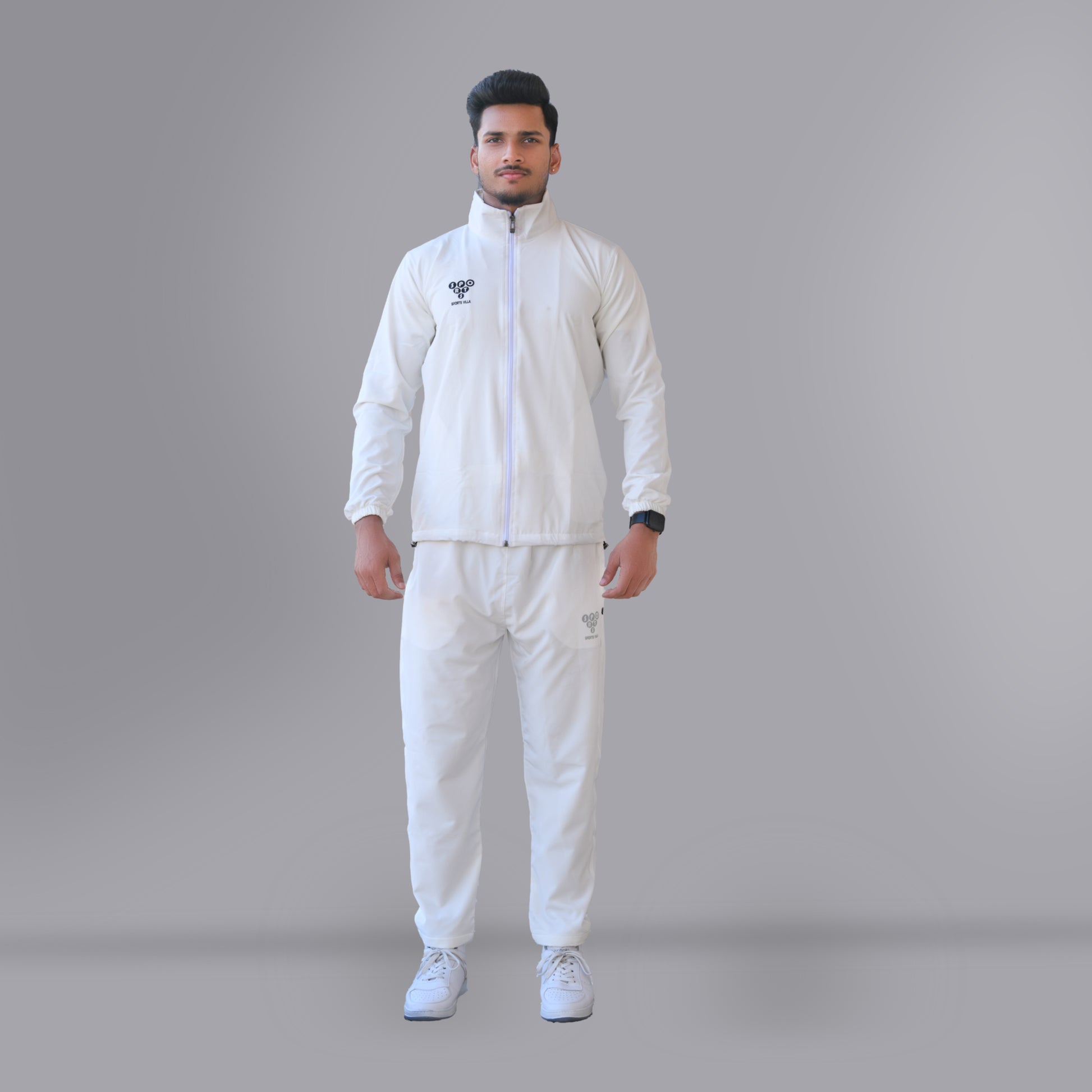 Mesh Windcheater Tracksuit (Off White) - SPORTS VILLA