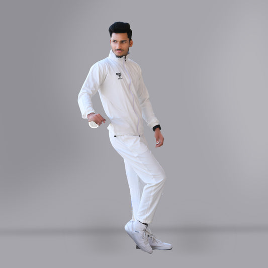 Mesh Windcheater Tracksuit (Off White) - SPORTS VILLA