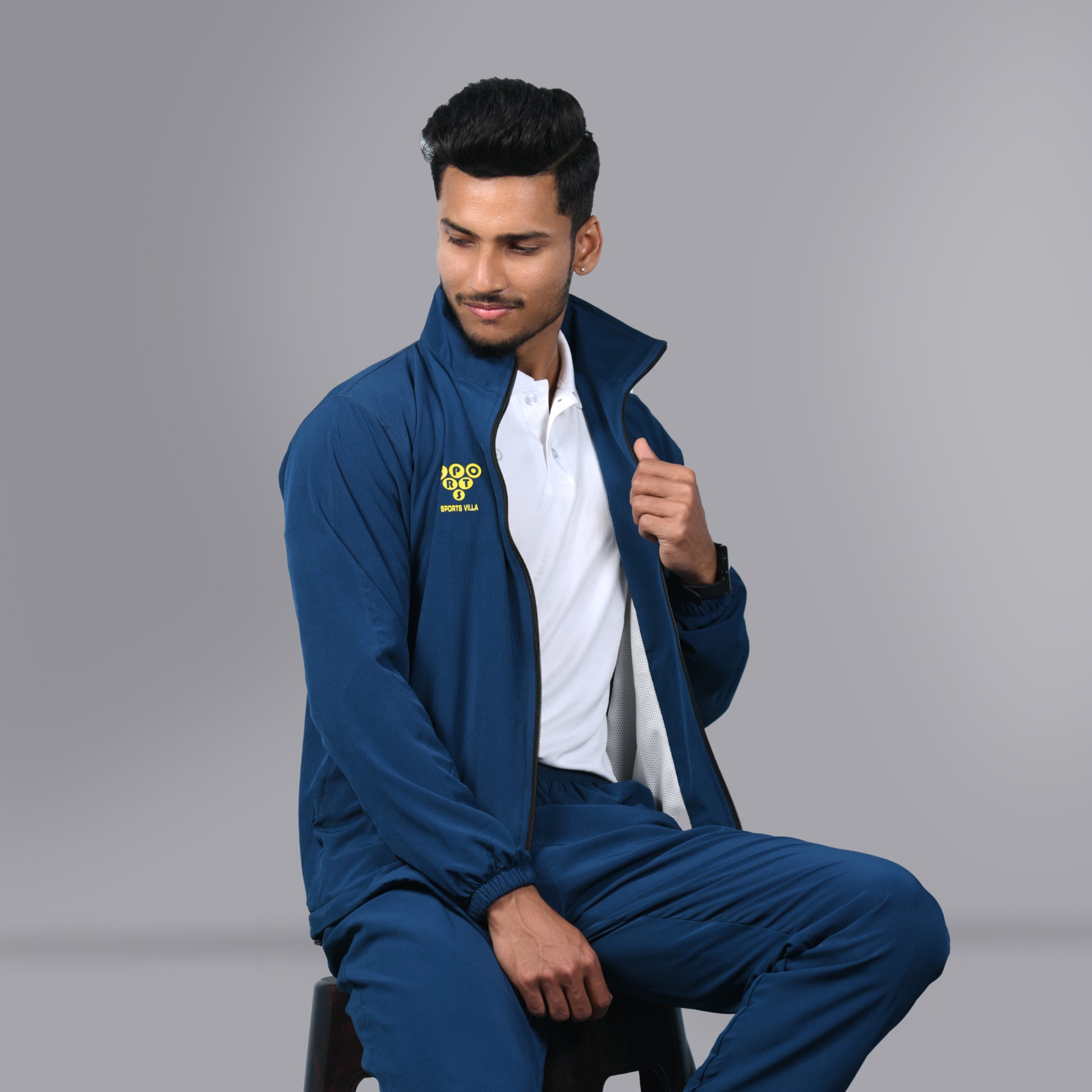 Mesh Windcheater Tracksuit (Cobalt Blue) - SPORTS VILLA