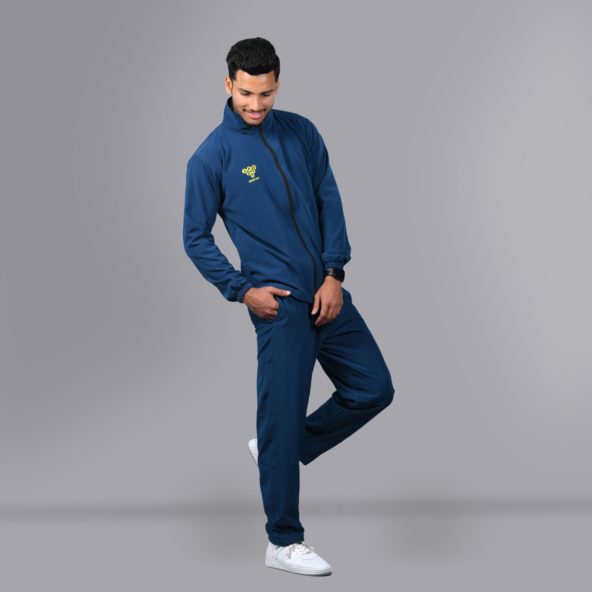 Mesh Windcheater Tracksuit (Cobalt Blue) - SPORTS VILLA