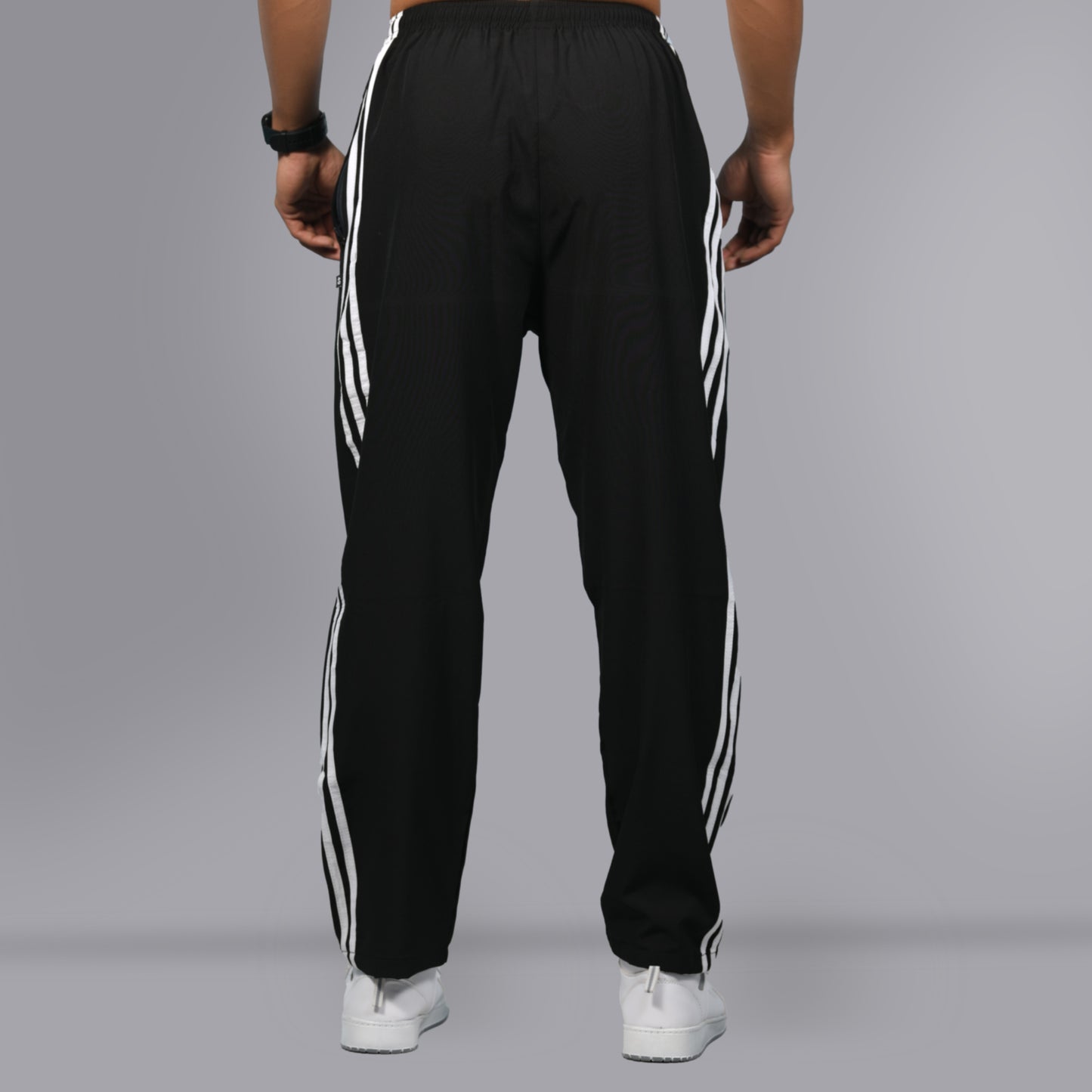 Mesh Windcheater Trouser (Striped Black) - SPORTS VILLA