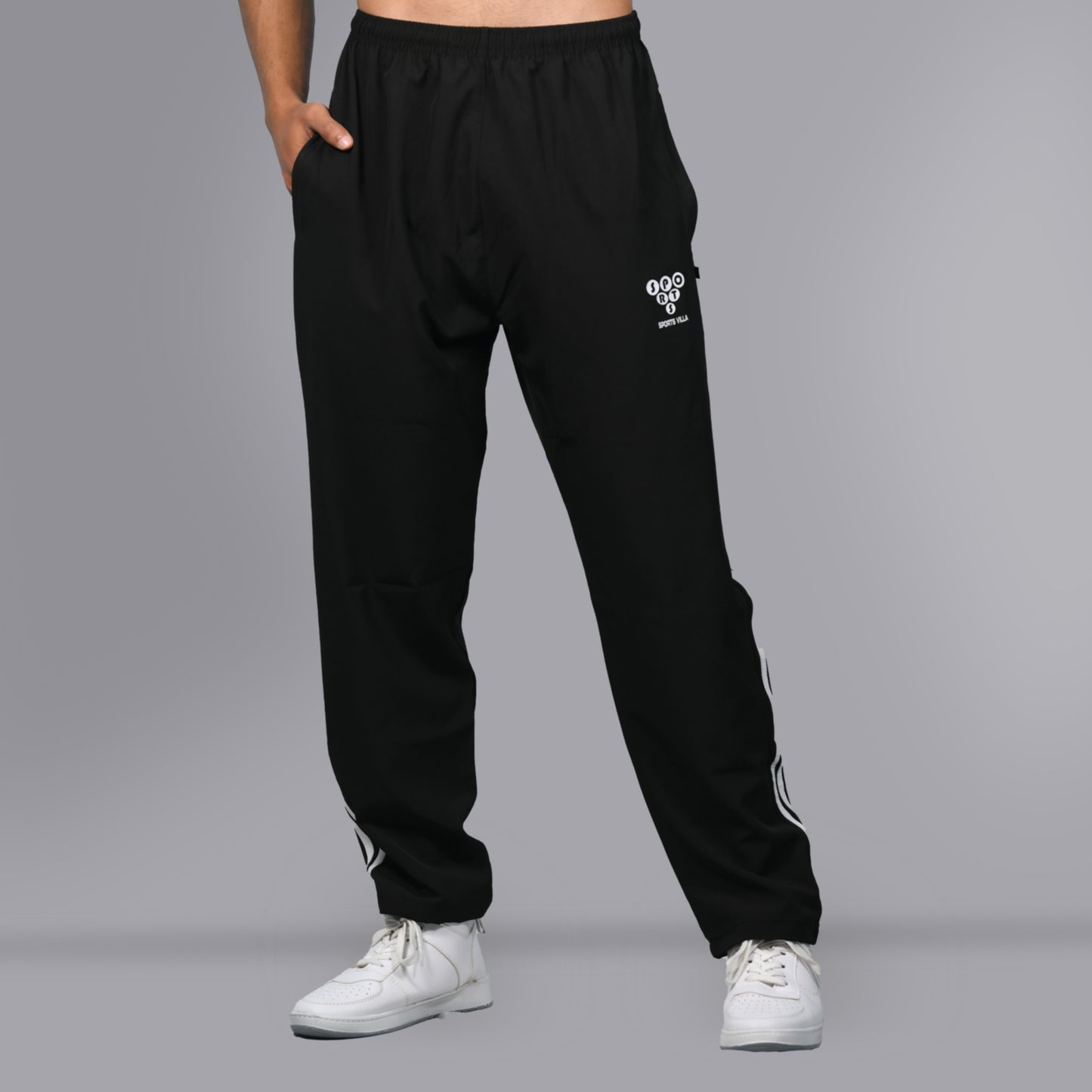 Mesh Windcheater Trouser (Striped Black) - SPORTS VILLA