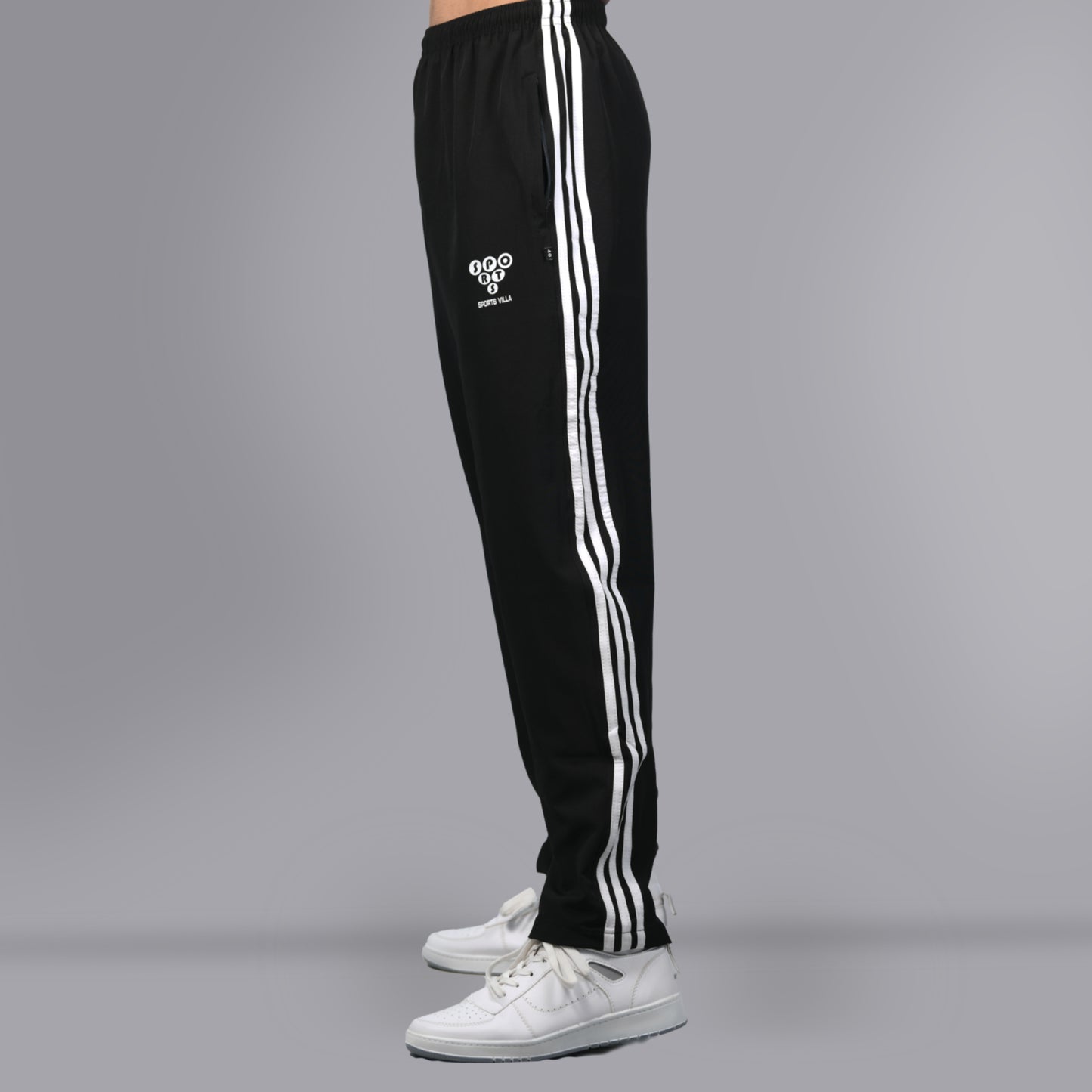 Mesh Windcheater Trouser (Striped Black) - SPORTS VILLA