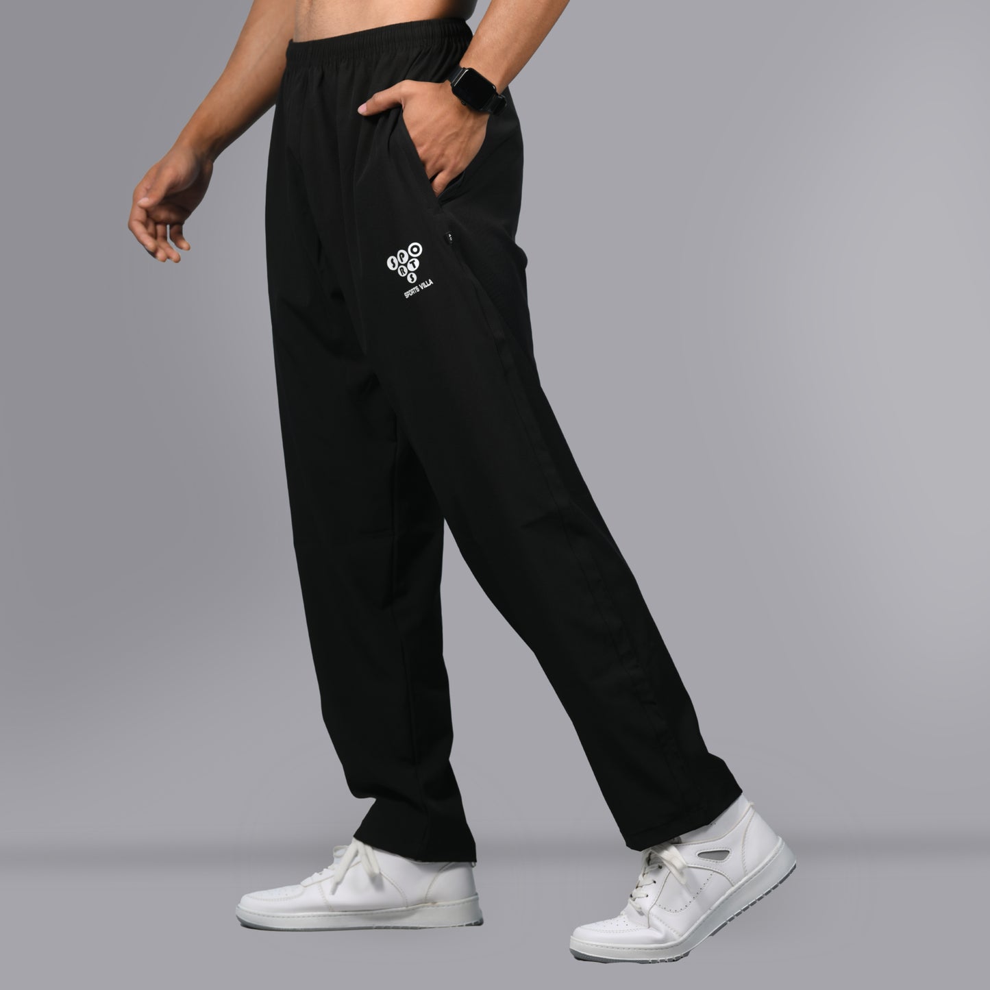 Mesh Windcheater Trouser (Black) - SPORTS VILLA