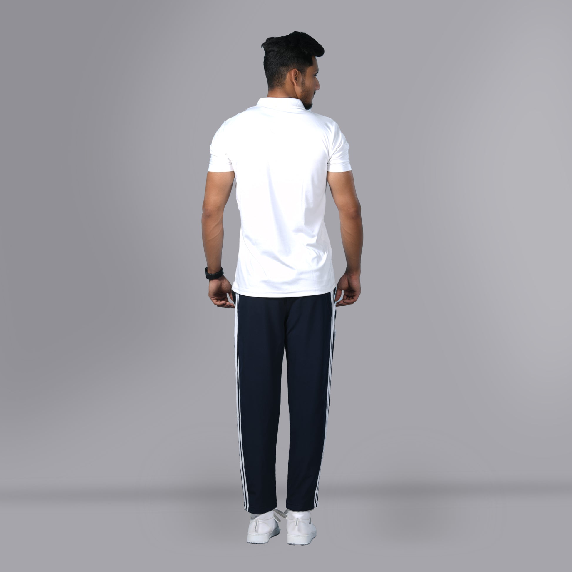 Mesh Windcheater Trouser (Striped Navy Blue) - SPORTS VILLA