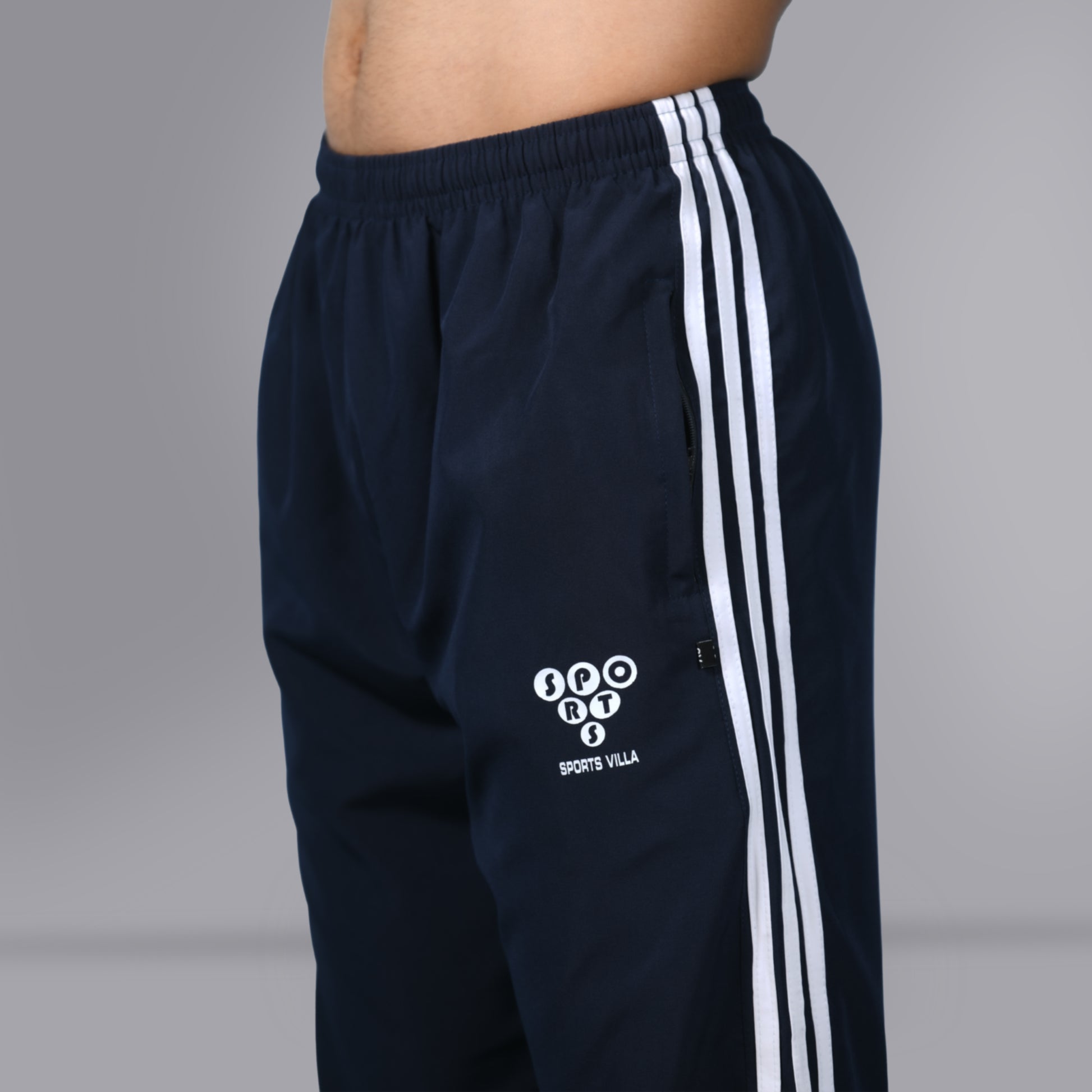 Mesh Windcheater Trouser (Striped Navy Blue) - SPORTS VILLA