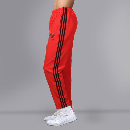 Mesh Windcheater Trouser (Striped Red) - SPORTS VILLA