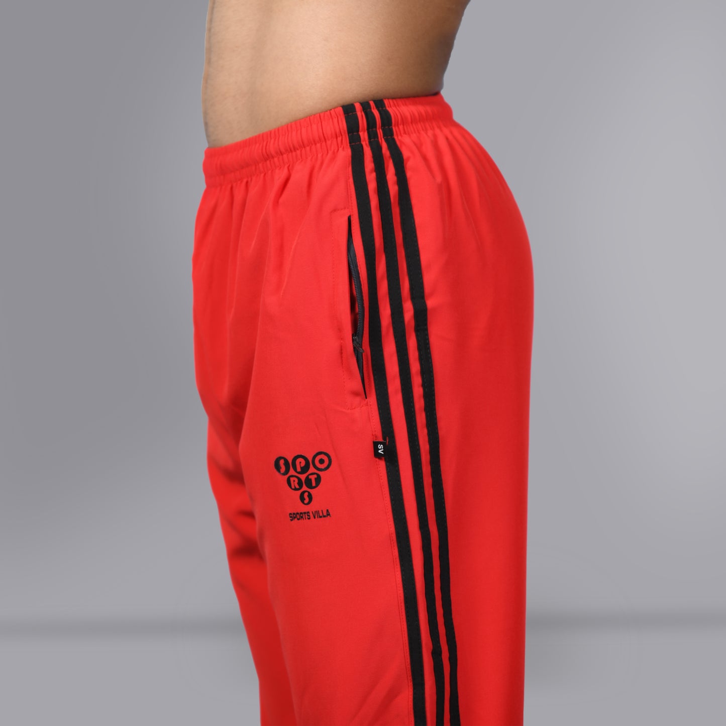 Mesh Windcheater Trouser (Striped Red) - SPORTS VILLA
