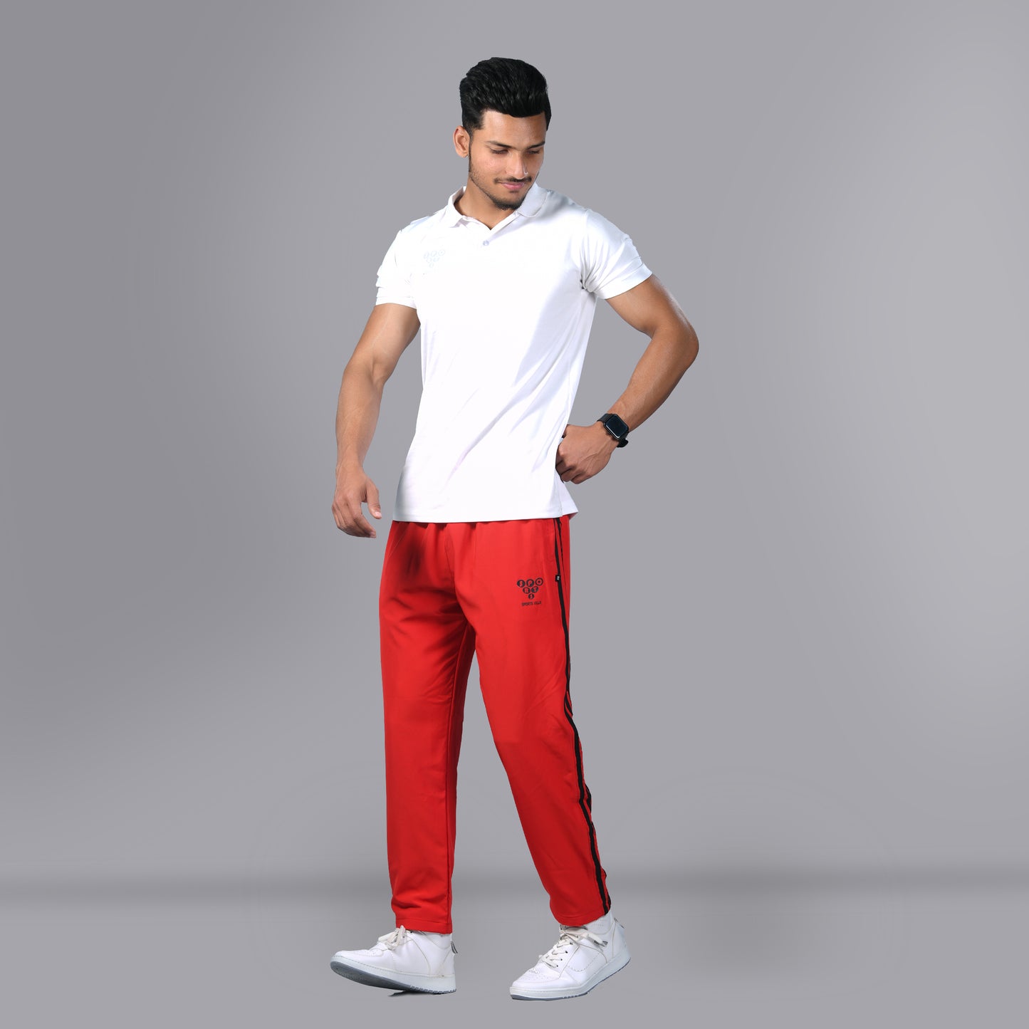 Mesh Windcheater Trouser (Striped Red) - SPORTS VILLA