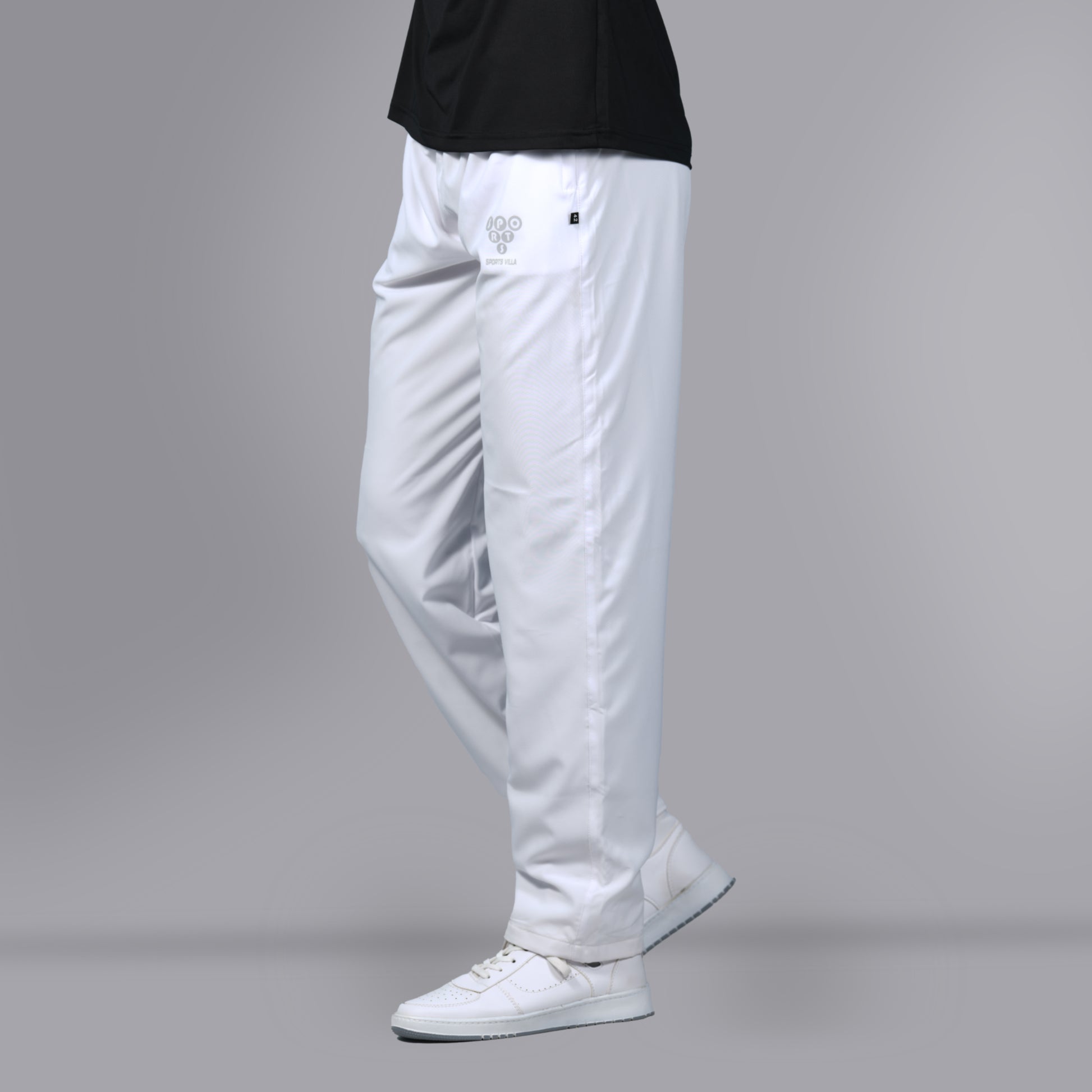 Mesh Windcheater Trouser (White) - SPORTS VILLA