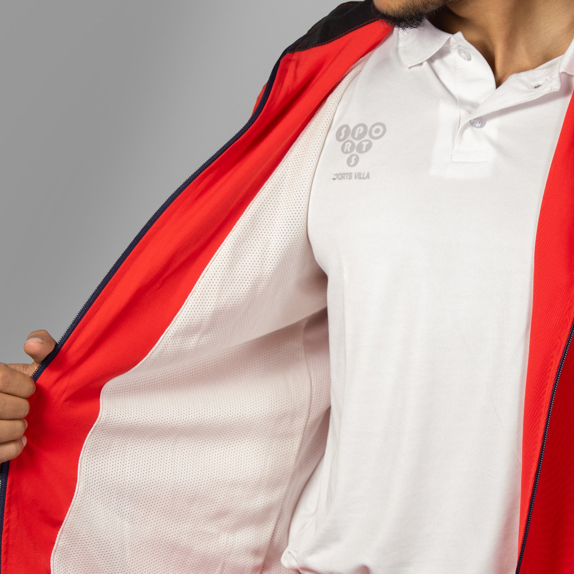 Windcheater Jacket for Men - Striped Red - SPORTS VILLA