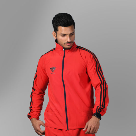 Windcheater Jacket for Men - Striped Red - SPORTS VILLA