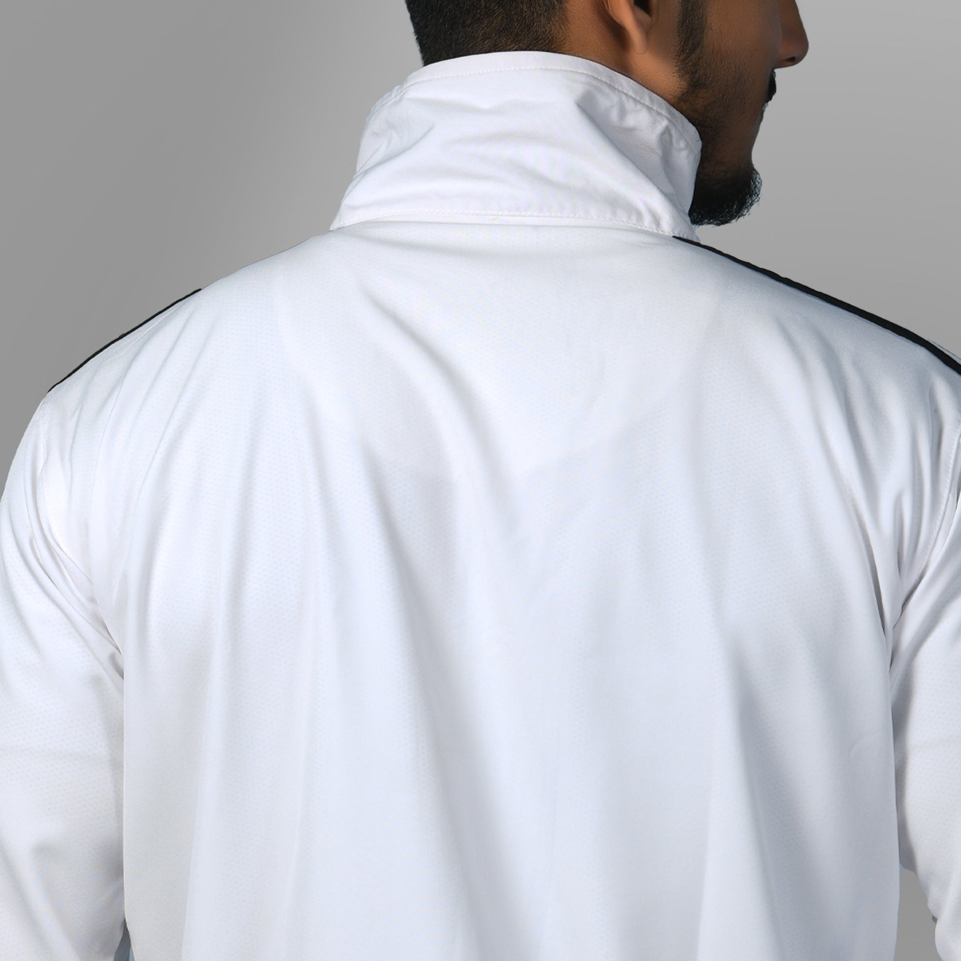 Windcheater Jacket for Men - Striped White - SPORTS VILLA