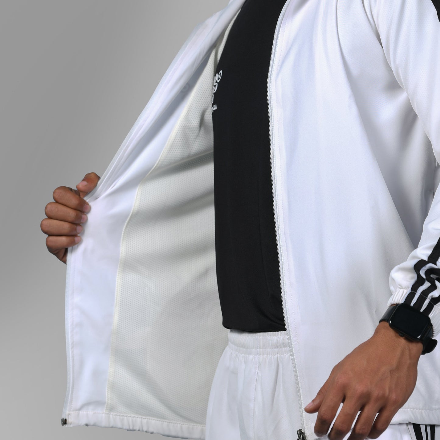 Windcheater Jacket for Men - Striped White - SPORTS VILLA