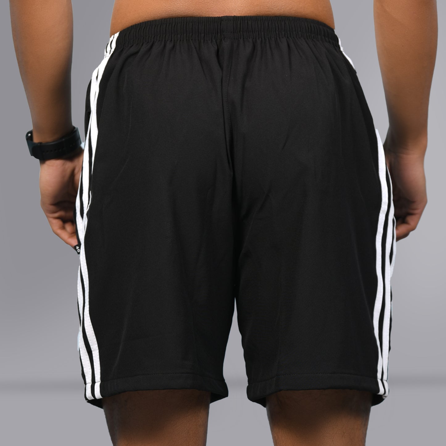 Mesh Shorts (Striped Black) - SPORTS VILLA