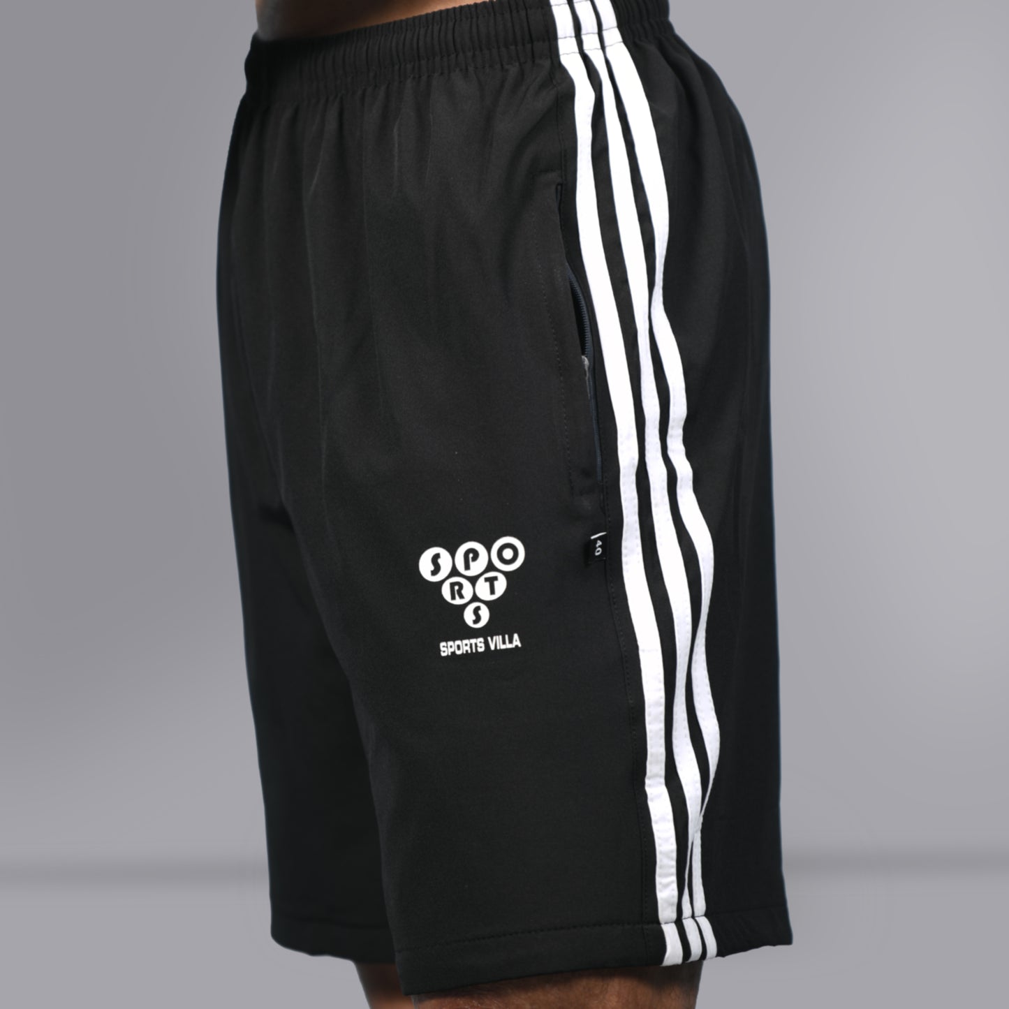 Mesh Shorts (Striped Black) - SPORTS VILLA