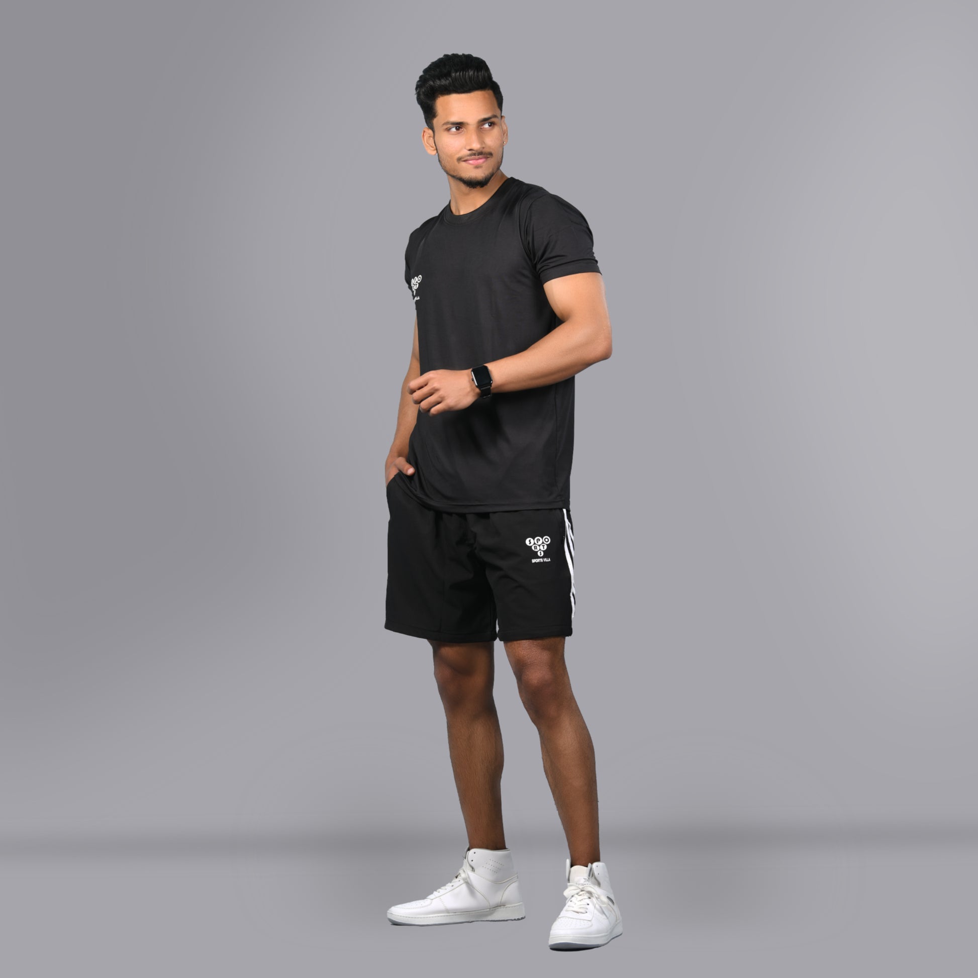 Mesh Shorts (Striped Black) - SPORTS VILLA