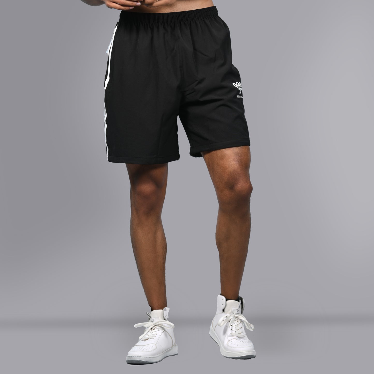 Mesh Shorts (Striped Black) - SPORTS VILLA