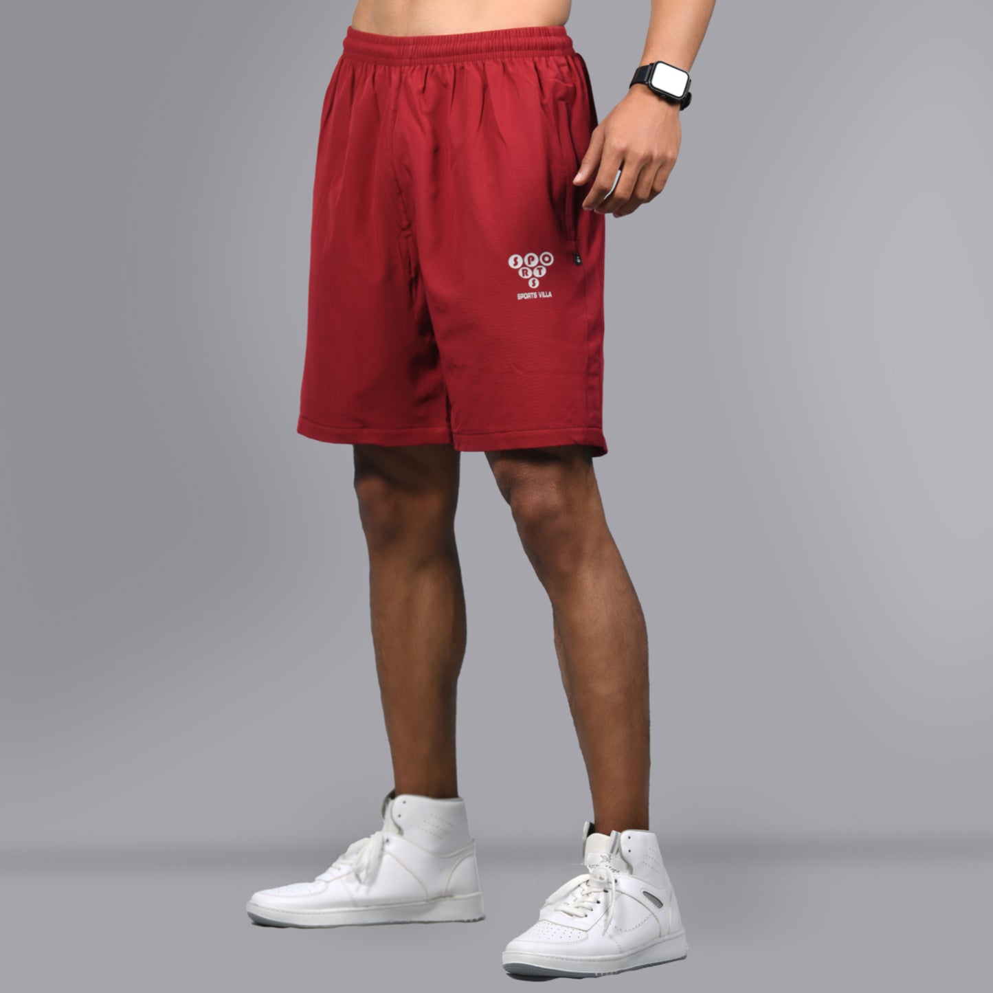 Mesh Shorts (Maroon) - SPORTS VILLA