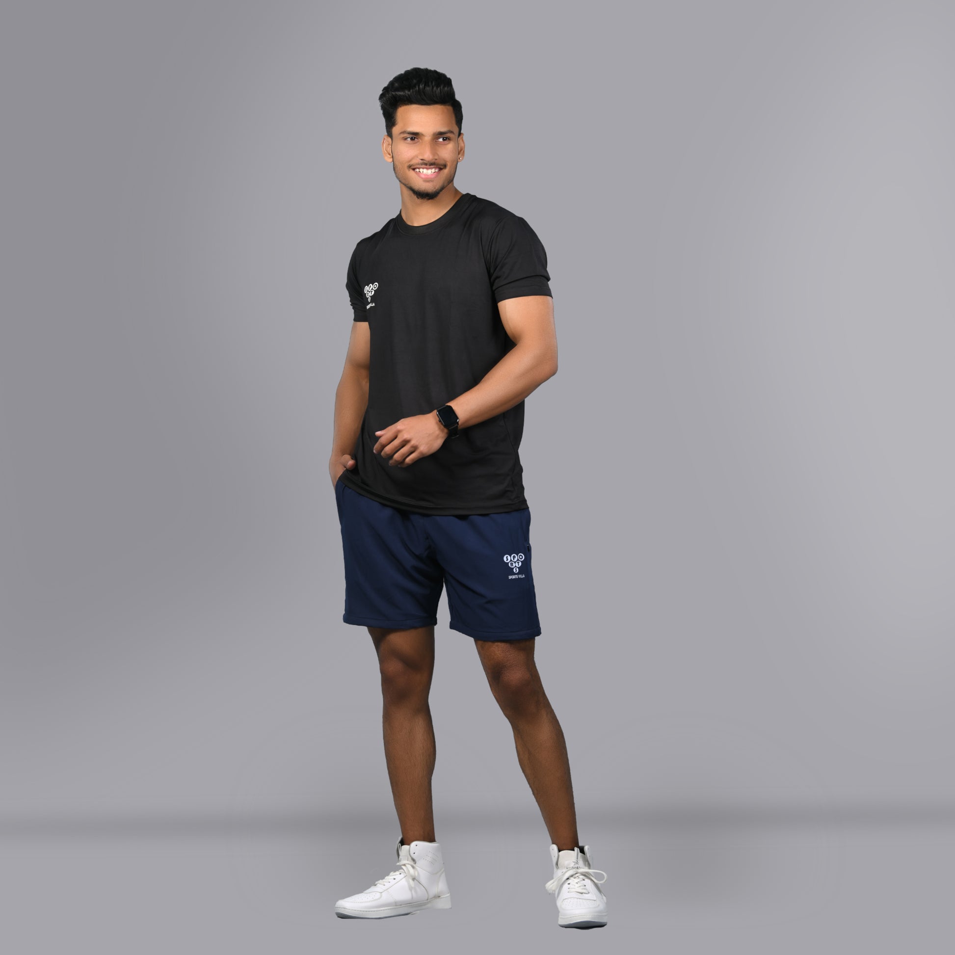 Mesh Shorts (Navy Blue) - SPORTS VILLA