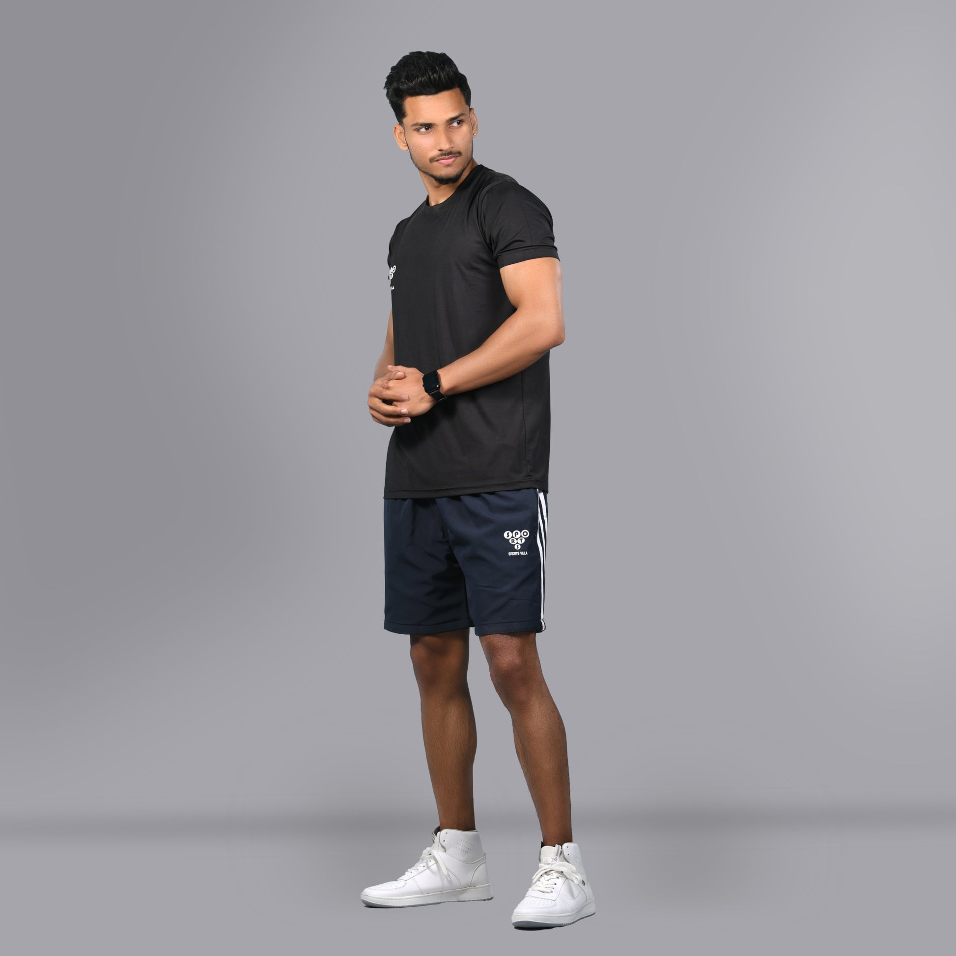 Mesh Shorts (Striped Navy Blue) - SPORTS VILLA