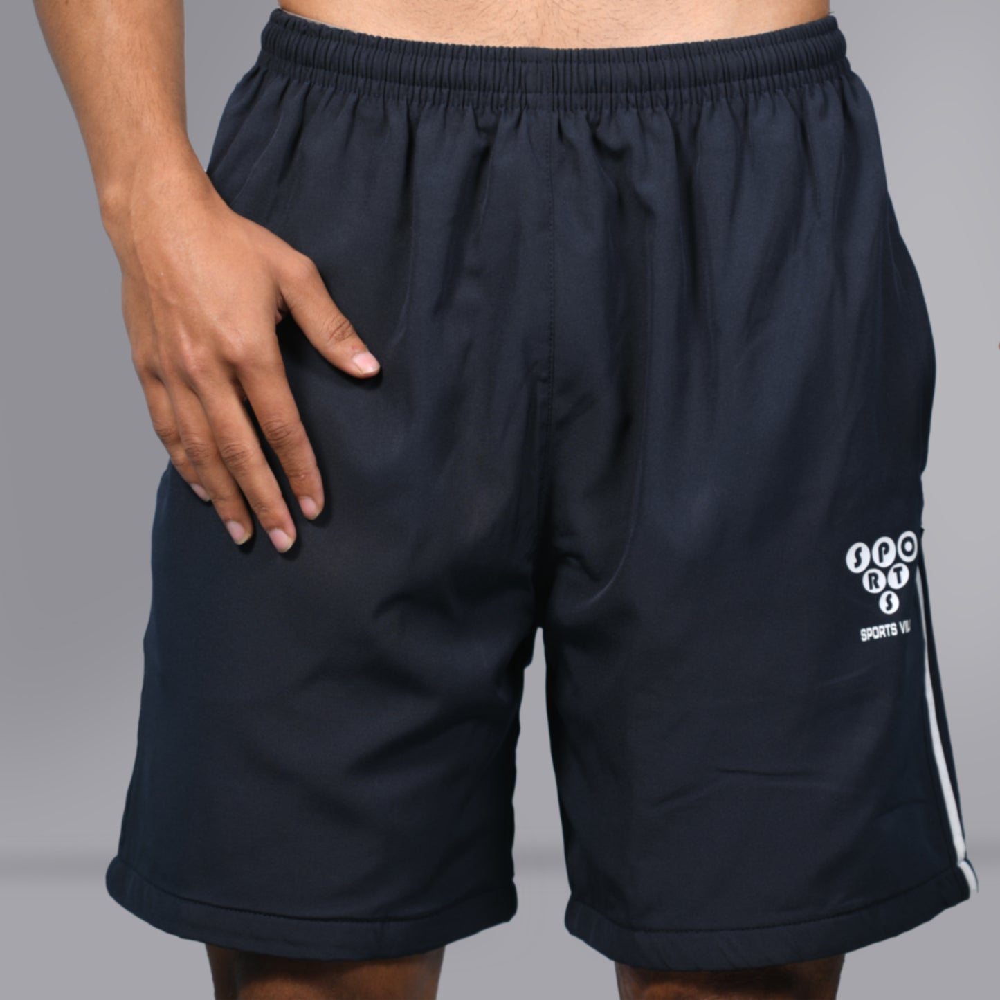 Mesh Shorts (Striped Navy Blue) - SPORTS VILLA