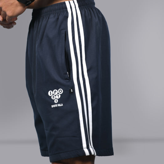 Mesh Shorts (Striped Navy Blue) - SPORTS VILLA