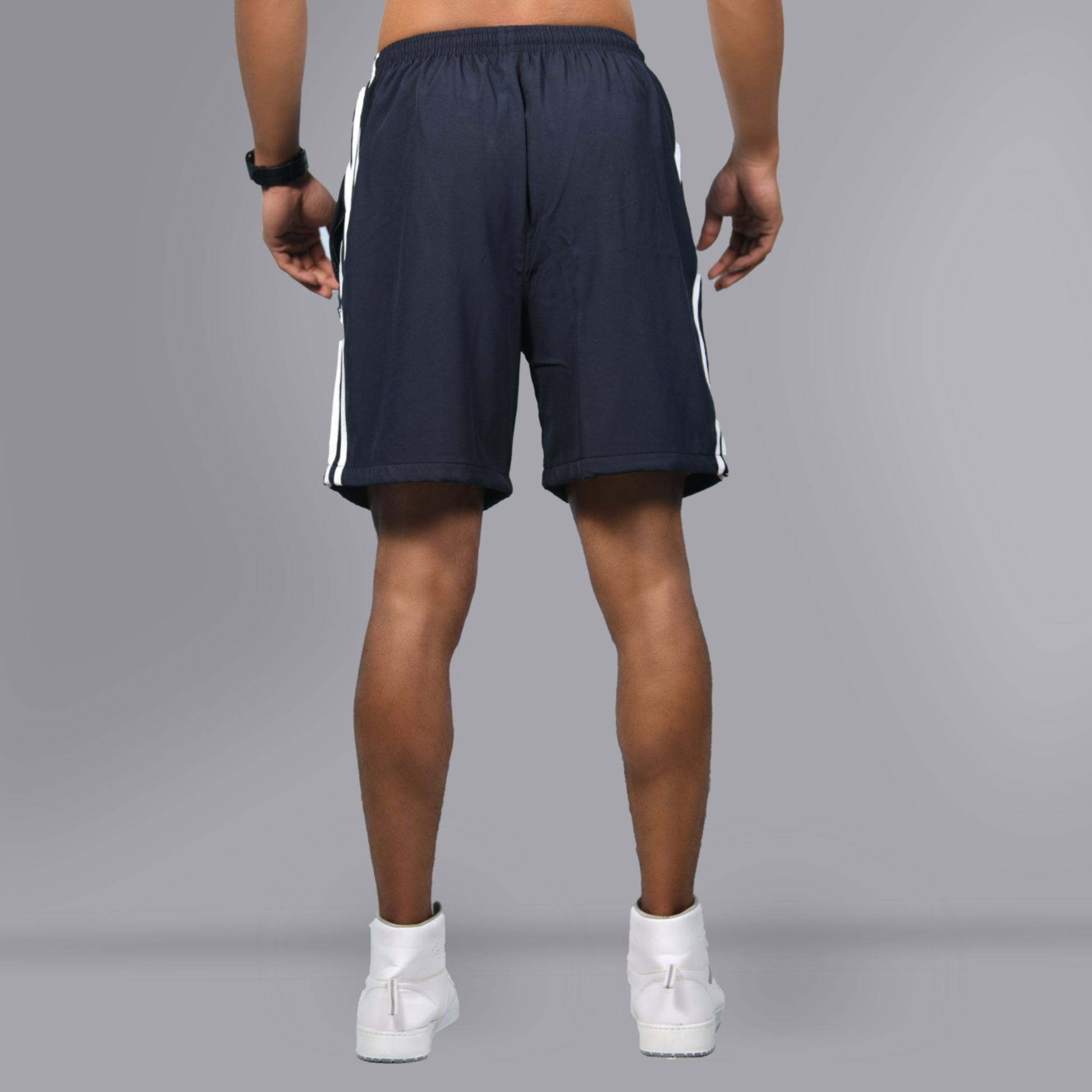 Mesh Shorts (Striped Navy Blue) - SPORTS VILLA