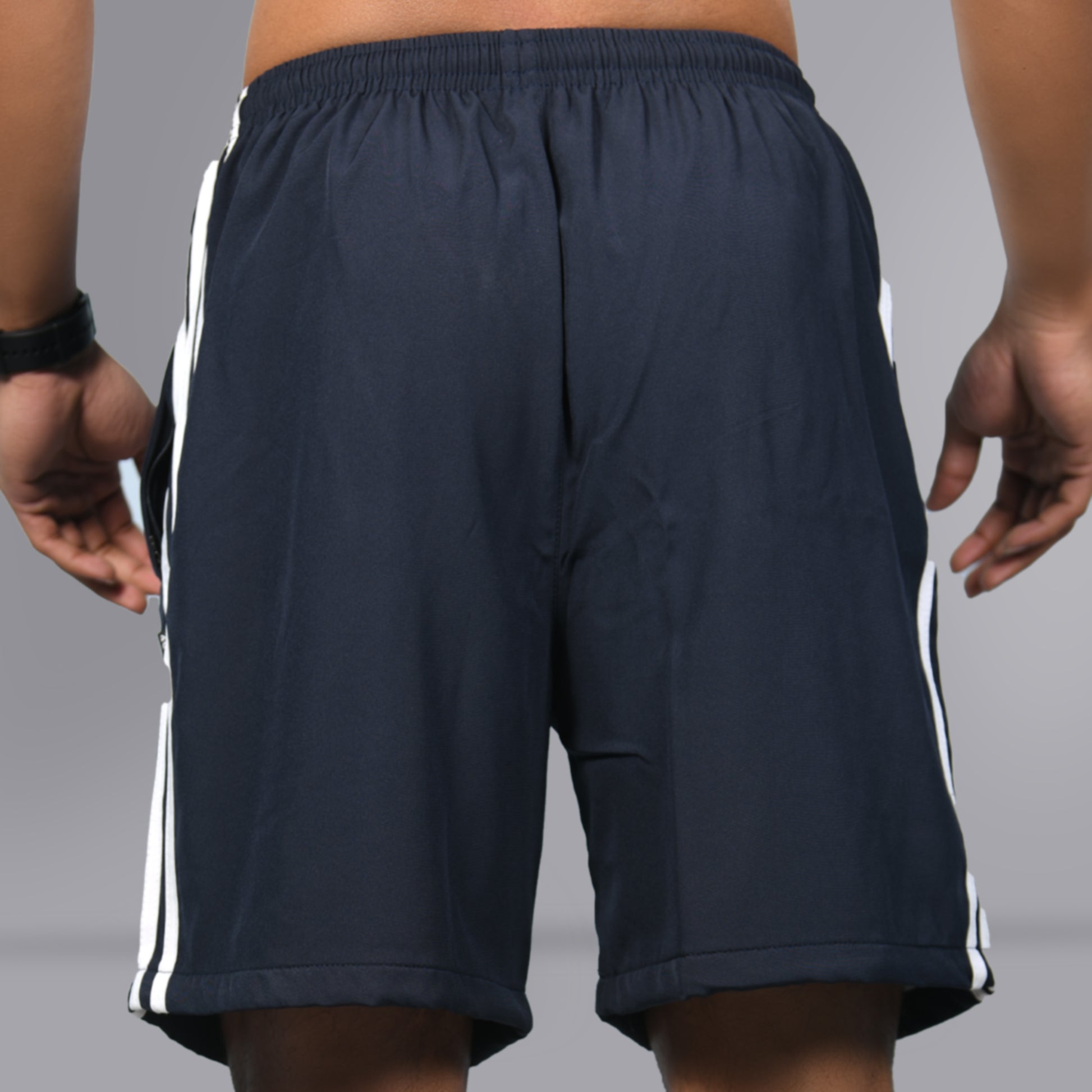 Mesh Shorts (Striped Navy Blue) - SPORTS VILLA