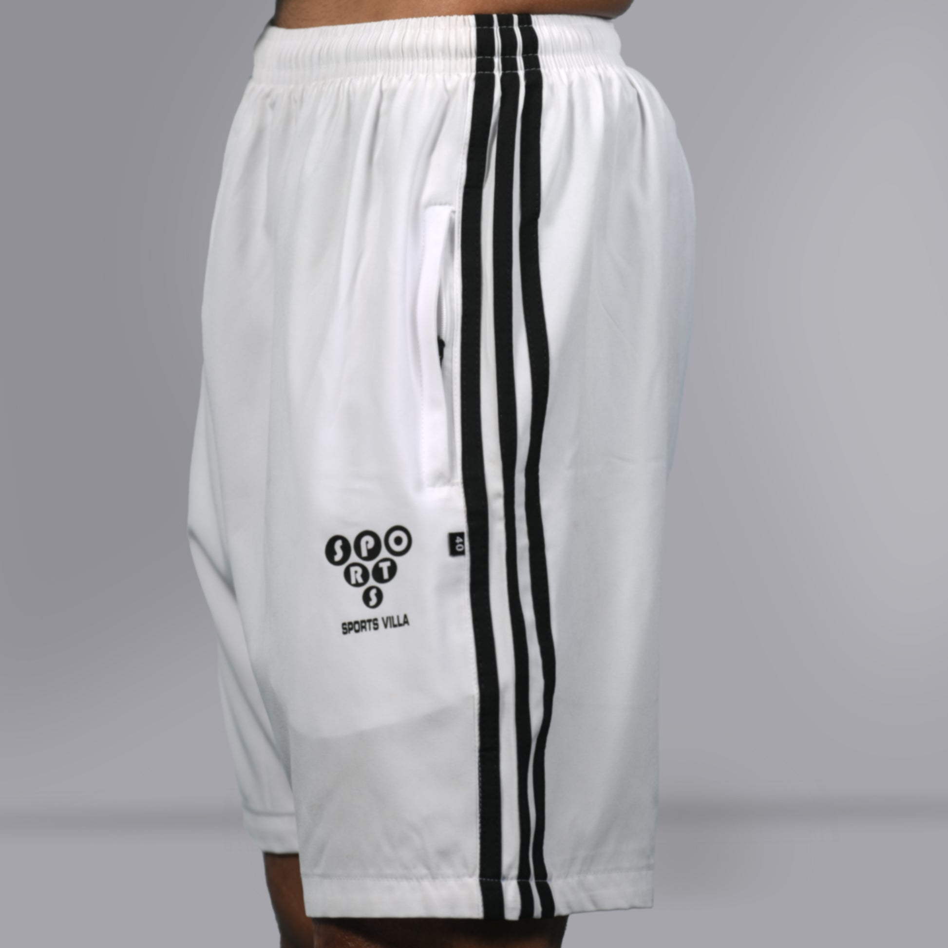 NOM Shorts (Striped White) - SPORTS VILLA