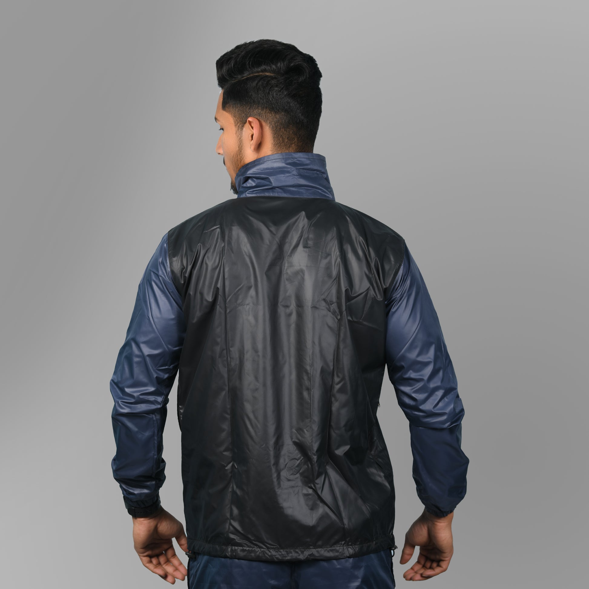 Rain Mesh Jacket (Black with Navy Blue) - SPORTS VILLA
