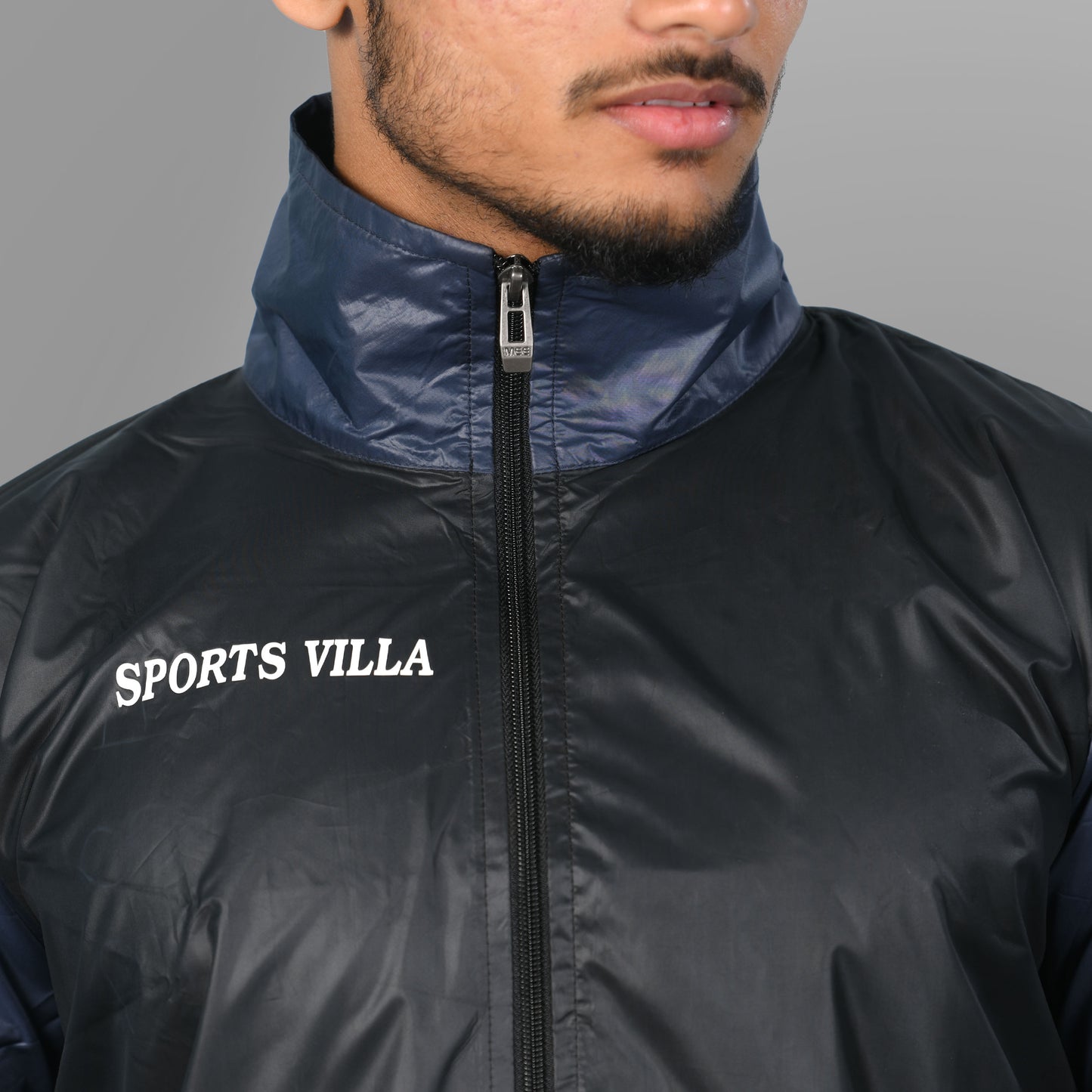 Rain Mesh Jacket (Black with Navy Blue) - SPORTS VILLA
