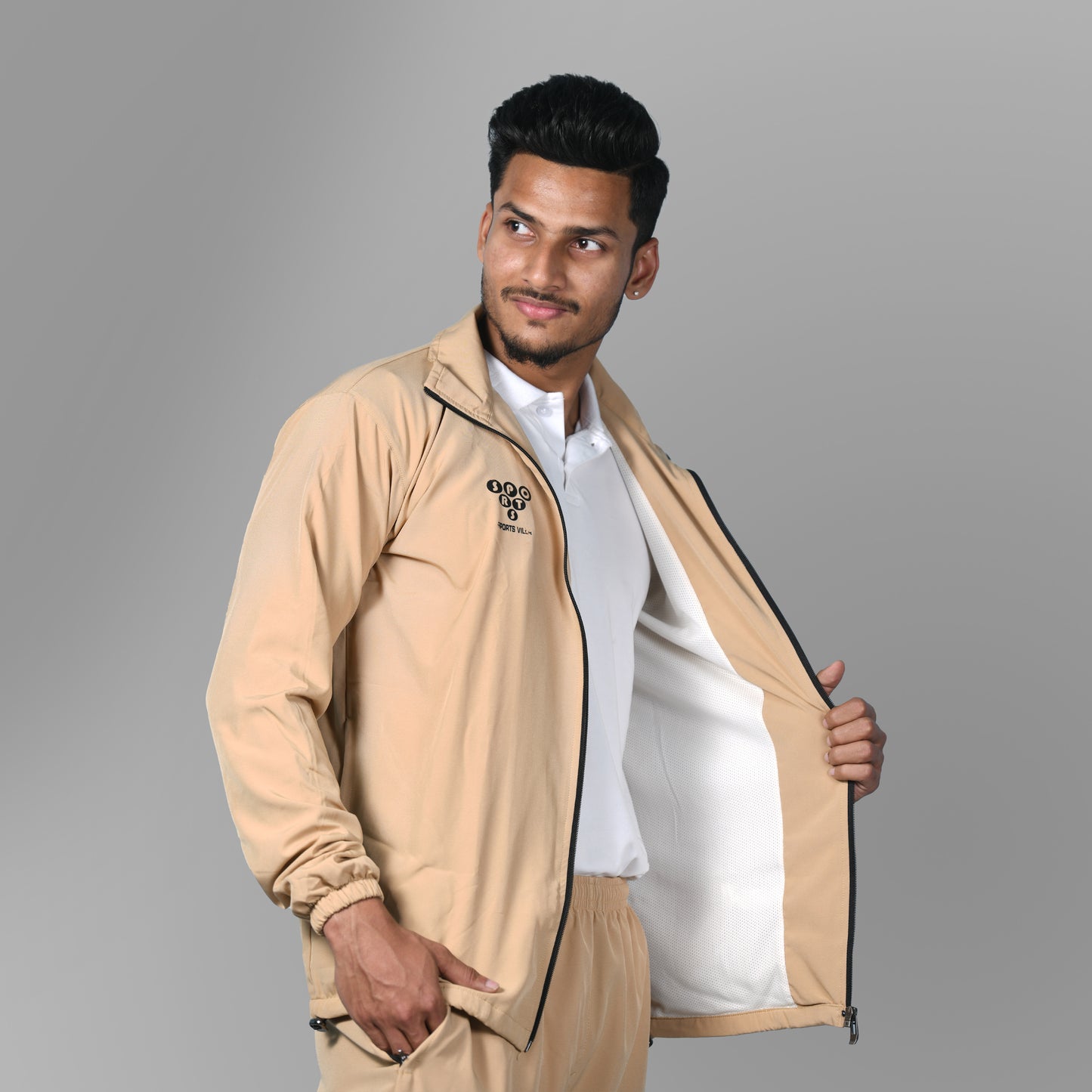 Camel Windcheater Jacket for Men by SPORTS VILLA