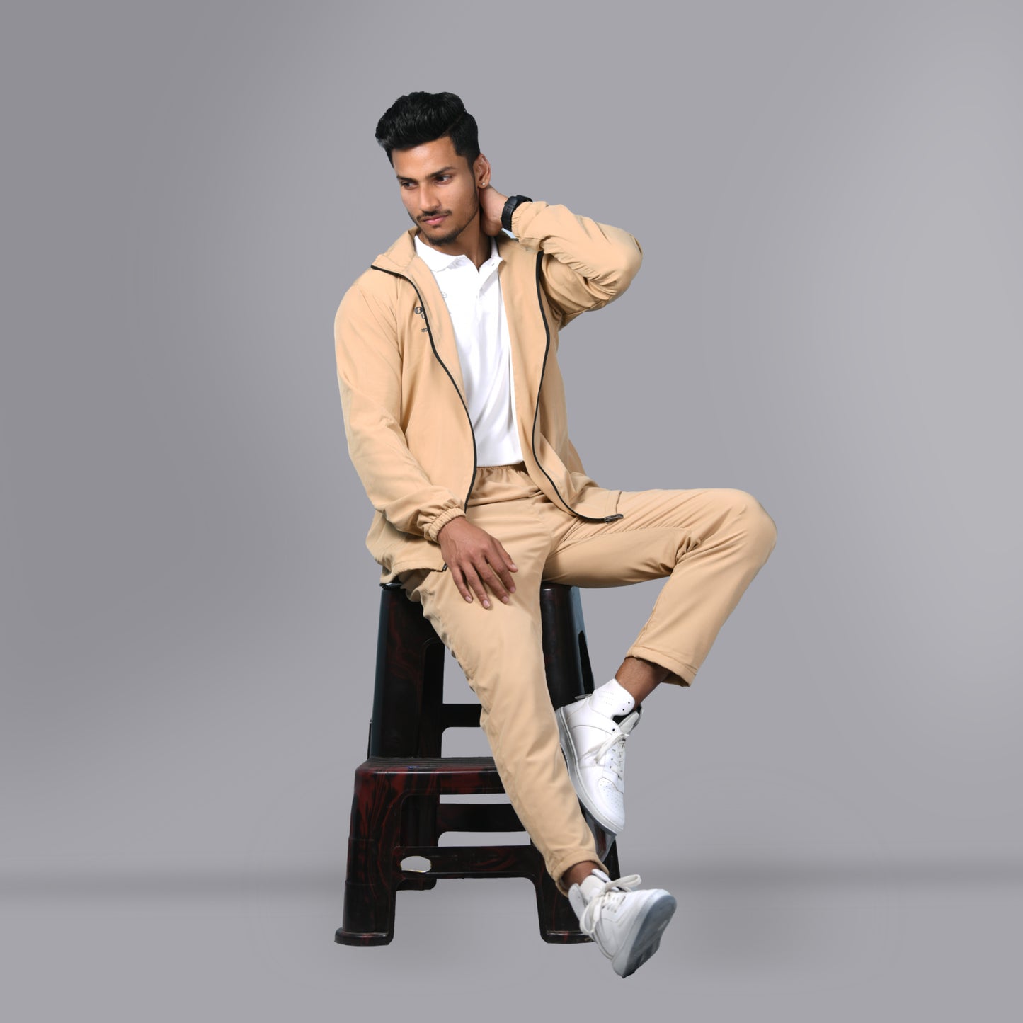 Mesh Windcheater Tracksuit (Camel)